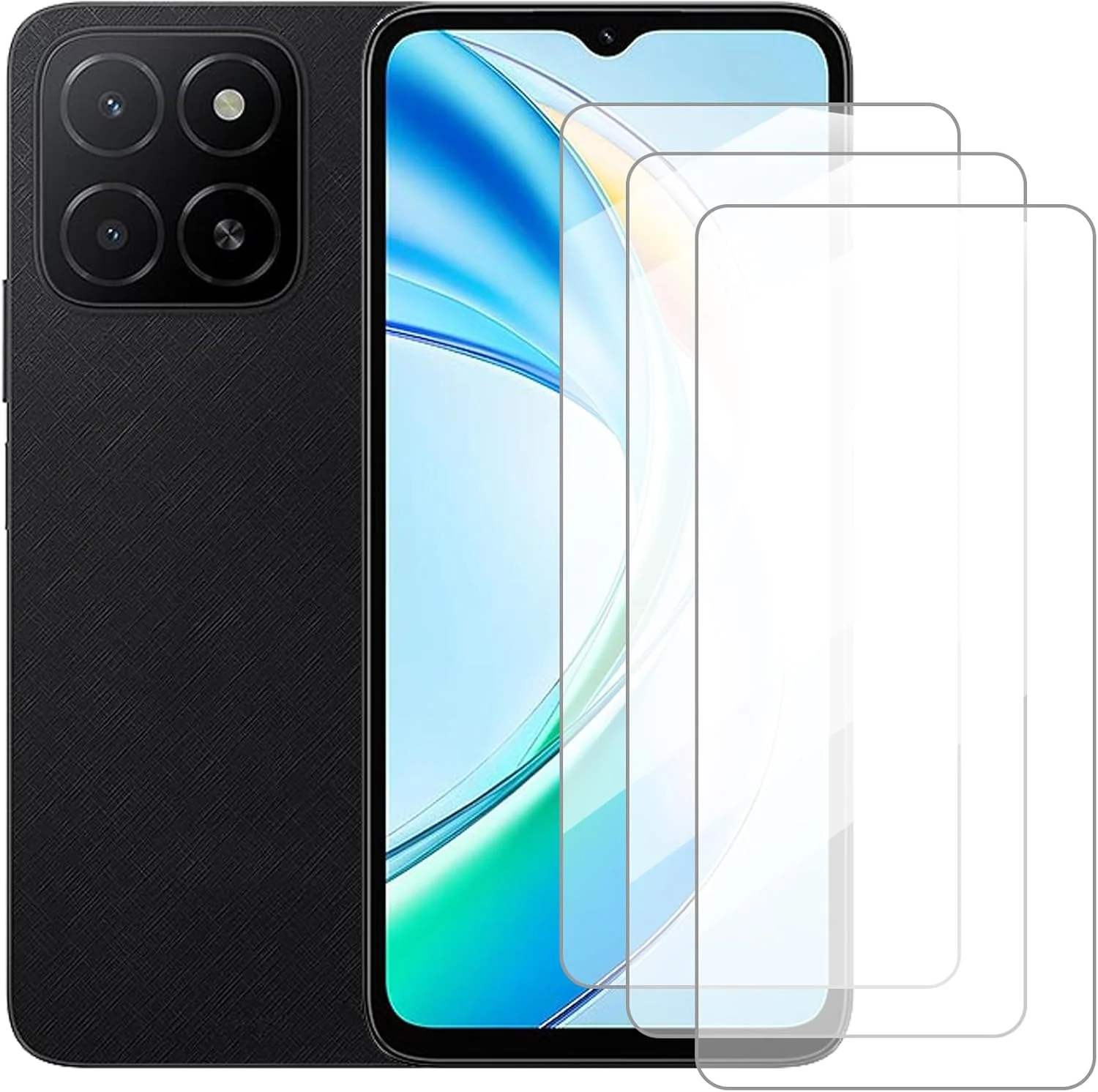 محافظ صفحه نمایش دمولونگ سازگار با هوآوی Honor X5b (6.56 اینچ) [بسته 3 عددی] محافظ صفحه شیشه ای حرارت دیده مناسب برای هوآوی Honor X5b Plus