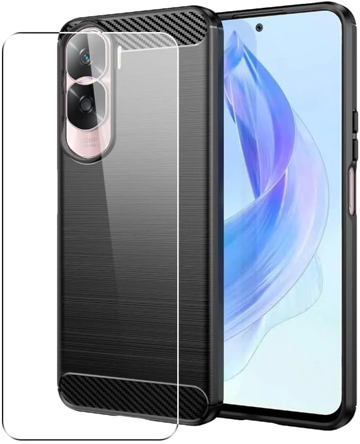 کاور SDTEK سازگار با Honor 90 Lite، محافظت 360 درجه کامل بدنه، کاور گوشی فیبر کربنی با محافظ صفحه نمایش شیشه ای حرارت دیده کاور SDTEK سازگار با Honor 90 Lite، محافظت 360 درجه کامل بدنه، کاور گوشی فیبر کربنی با محافظ صفحه نمایش شیشه ای حرارت دیده