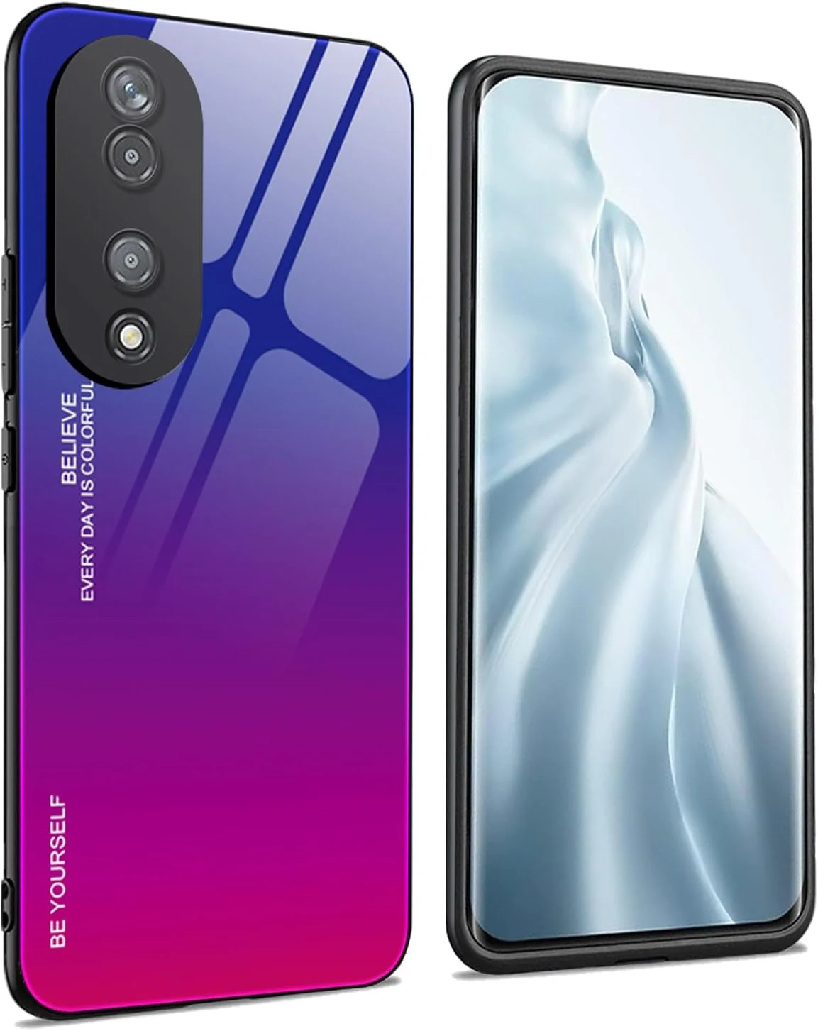 کاور WBWONE برای هوآوی Honor X7b / Honor 90 Smart، قاب پشتی باریک با رنگ های گرادیانی از جنس شیشه حرارت دیده 9H، بامپر سیلیکونی TPU محافظ کاور WBWONE برای هوآوی Honor X7b / Honor 90 Smart، قاب پشتی باریک با رنگ های گرادیانی از جنس شیشه حرارت دیده 9H، بامپر سیلیکونی TPU محافظ