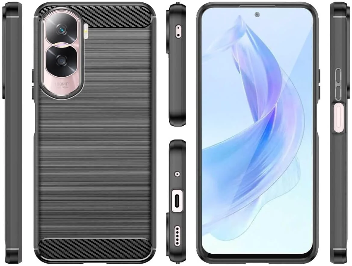 کاور SDTEK سازگار با Honor 90 Lite، محافظت 360 درجه کامل بدنه، کاور گوشی فیبر کربنی با محافظ صفحه نمایش شیشه ای حرارت دیده کاور SDTEK سازگار با Honor 90 Lite، محافظت 360 درجه کامل بدنه، کاور گوشی فیبر کربنی با محافظ صفحه نمایش شیشه ای حرارت دیده