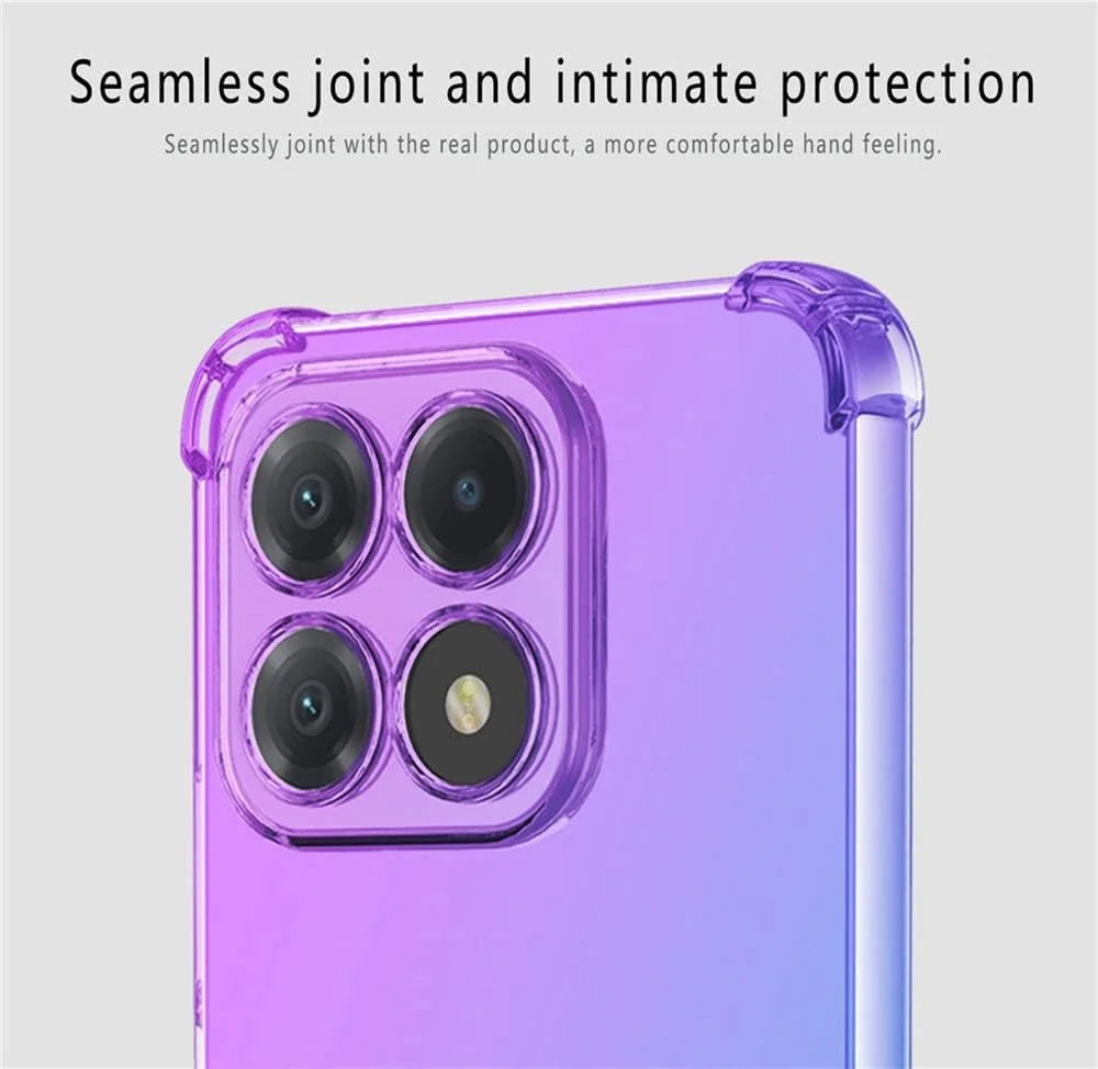 کاور محافظ گوشی آنر X8a رون ران به همراه 2 محافظ صفحه نمایش شیشه ای حرارت دیده، TPU ضد خش، رنگ گرادیان شفاف، بنفش آبی کاور محافظ گوشی آنر X8a رون ران به همراه 2 محافظ صفحه نمایش شیشه ای حرارت دیده، TPU ضد خش، رنگ گرادیان شفاف، بنفش آبی