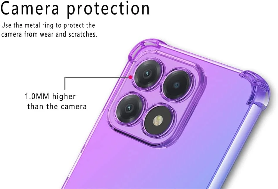 کاور محافظ گوشی آنر X8a رون ران به همراه 2 محافظ صفحه نمایش شیشه ای حرارت دیده، TPU ضد خش، رنگ گرادیان شفاف، بنفش آبی کاور محافظ گوشی آنر X8a رون ران به همراه 2 محافظ صفحه نمایش شیشه ای حرارت دیده، TPU ضد خش، رنگ گرادیان شفاف، بنفش آبی