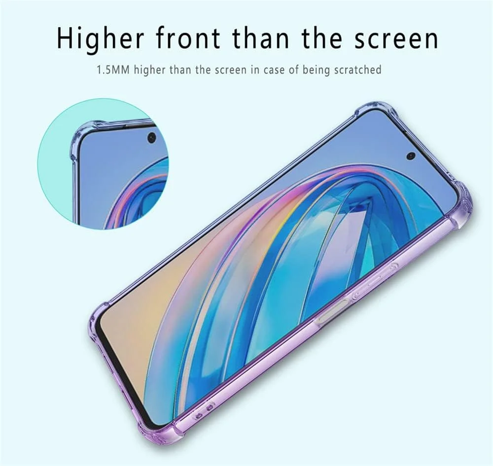 کاور محافظ گوشی آنر X8a رون ران به همراه 2 محافظ صفحه نمایش شیشه ای حرارت دیده، TPU ضد خش، رنگ گرادیان شفاف، بنفش آبی کاور محافظ گوشی آنر X8a رون ران به همراه 2 محافظ صفحه نمایش شیشه ای حرارت دیده، TPU ضد خش، رنگ گرادیان شفاف، بنفش آبی