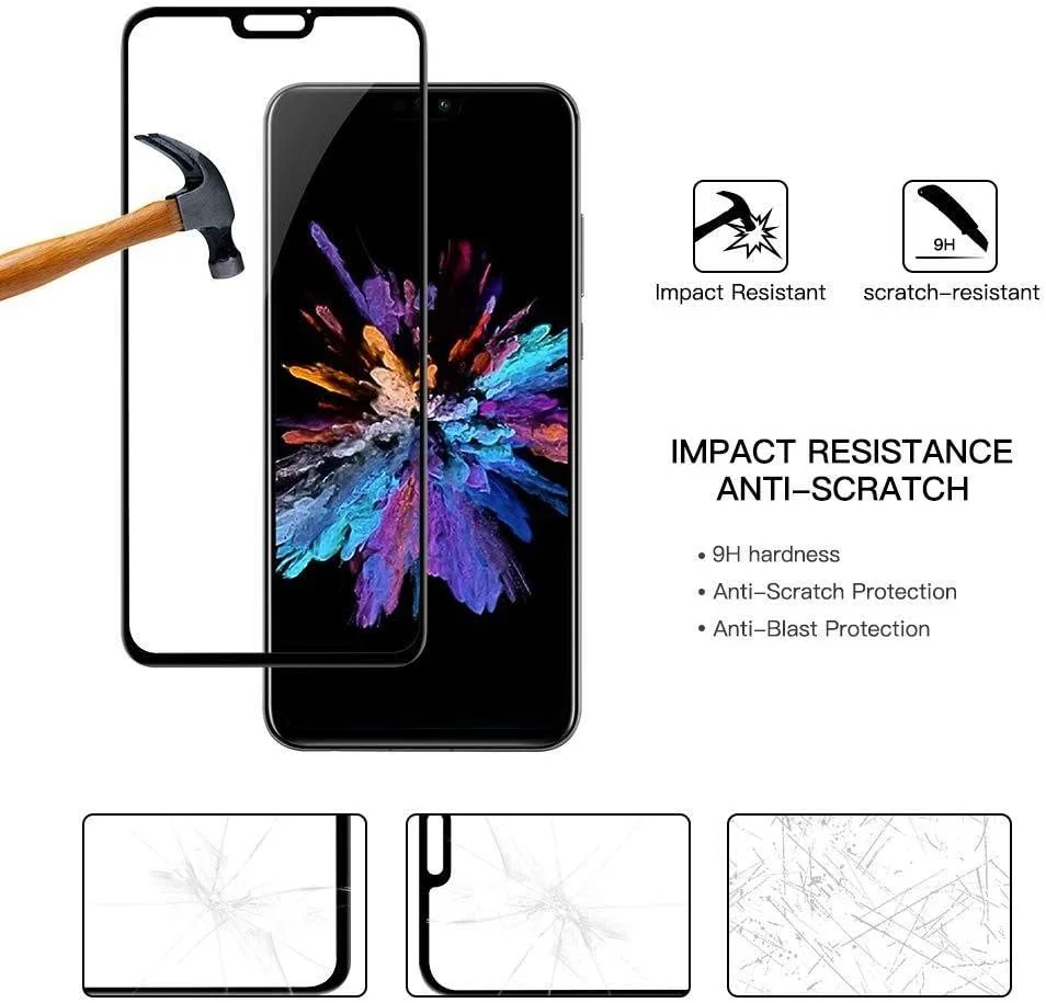 محافظ صفحه نمایش شیشه ای حرارت دیده فول کاور 5D HD برای گوشی های هوآوی Honor 8 Pro 8x 8A 8C و محافظ صفحه نمایش برای هوآوی Honor 8 Lite 8X MAX، بسته 3 عددی محافظ صفحه نمایش شیشه ای حرارت دیده فول کاور 5D HD برای گوشی های هوآوی Honor 8 Pro 8x 8A 8C و محافظ صفحه نمایش برای هوآوی Honor 8 Lite 8X MAX، بسته 3 عددی