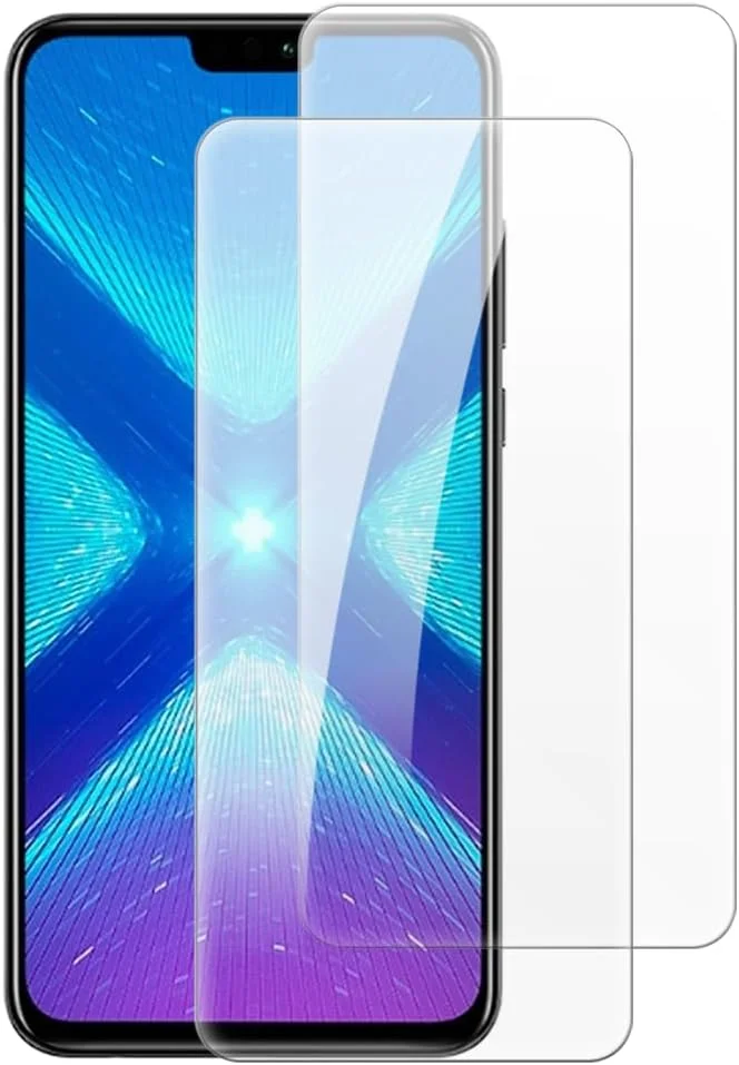 شاین تایم [بسته 2 عددی] محافظ صفحه نمایش شیشه ای حرارت دیده سازگار با هوآوی Honor 8X (6.5 اینچ)، HD شفاف ضد خش بدون حباب، سازگار با قاب