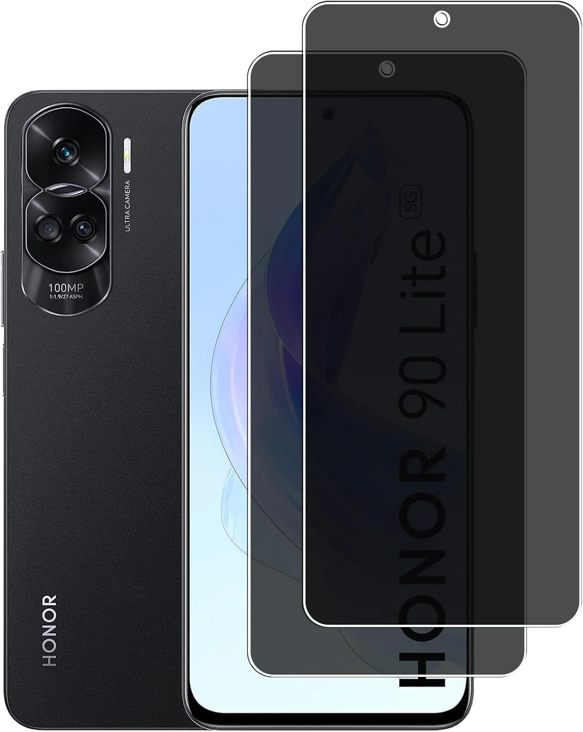 محافظ صفحه نمایش حریم خصوصی شیشه ای حرارت دیده KELOLIN (2 عدد) برای گوشی Honor 90 Lite [ضد خش] [ضد جاسوسی] محافظ صفحه نمایش حریم خصوصی 9H برای Honor 90 Lite