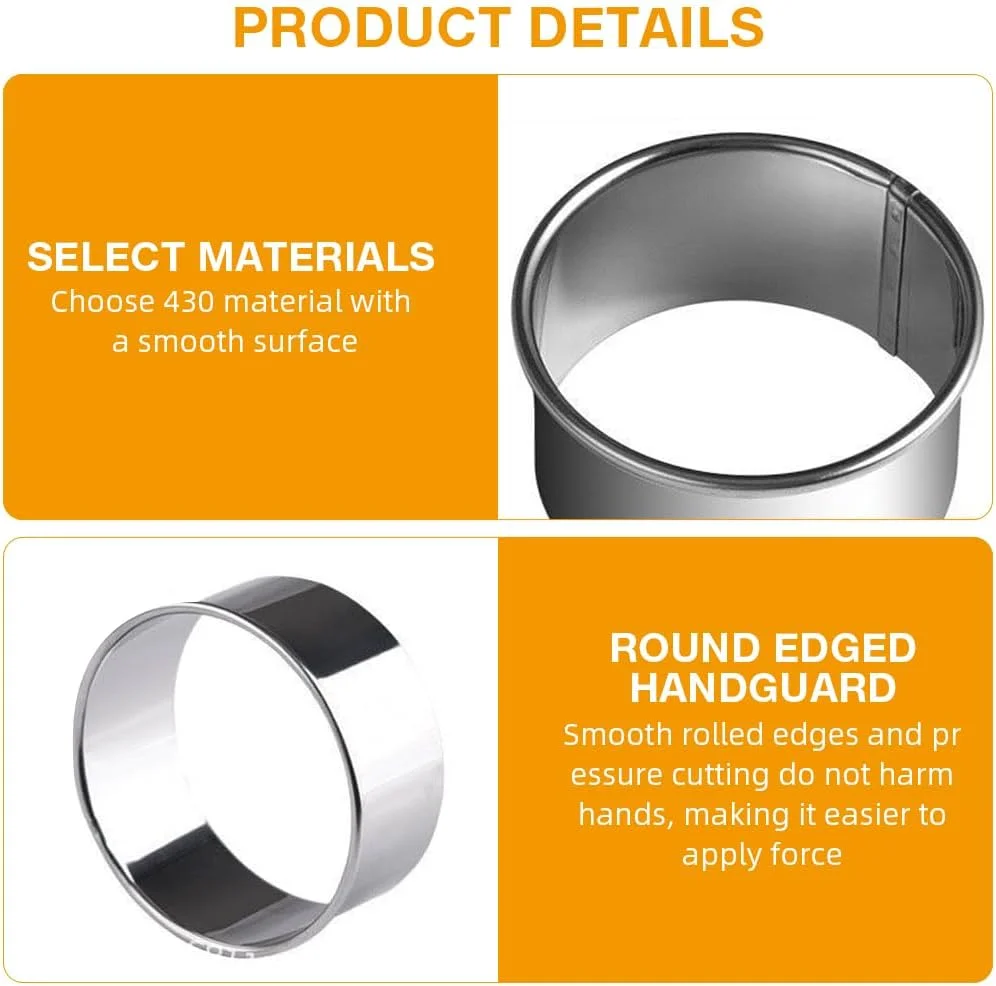 HASTHIP® ست حلقه کیک 11 تکه، ست قالب کیک، حلقه شیرینی، حلقه موس، برش بیسکویت دایره ای استیل ضد زنگ قالب پنکیک حلقه مافین برای پخت HASTHIP® ست حلقه کیک 11 تکه، ست قالب کیک، حلقه شیرینی، حلقه موس، برش بیسکویت دایره ای استیل ضد زنگ قالب پنکیک حلقه مافین برای پخت