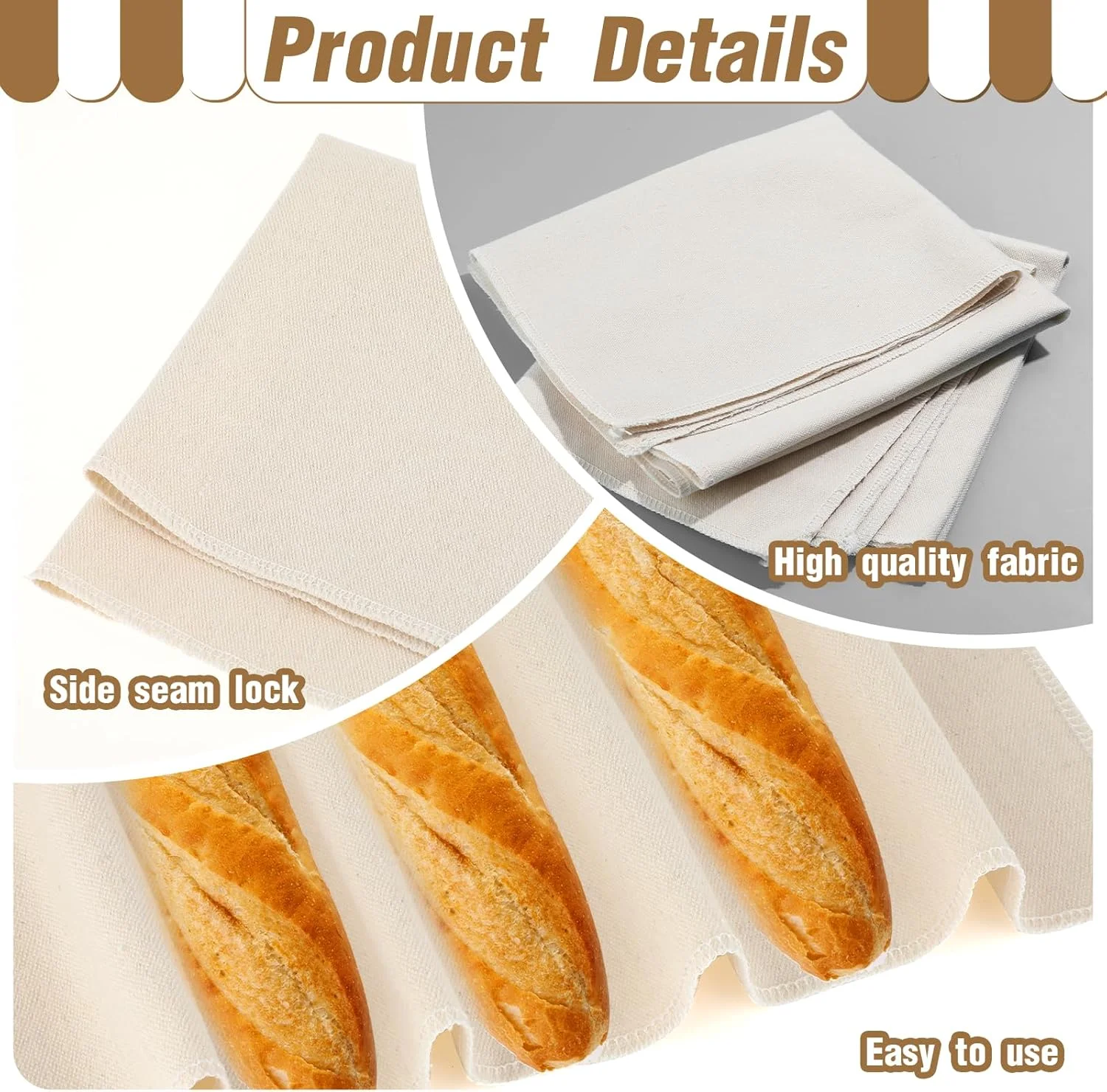 پارچه ضخیم نان برای نان خانگی، 36x45 سانتی متر، روکش پارچه ای ضد آب نان، لوازم پخت نان خمیر ترش قابل استفاده مجدد، پارچه کتانی پخت نان برای ورز دادن خمیر، شیرینی، باگت، کلوچه پارچه ضخیم نان برای نان خانگی، 36x45 سانتی متر، روکش پارچه ای ضد آب نان، لوازم پخت نان خمیر ترش قابل استفاده مجدد، پارچه کتانی پخت نان برای ورز دادن خمیر، شیرینی، باگت، کلوچه