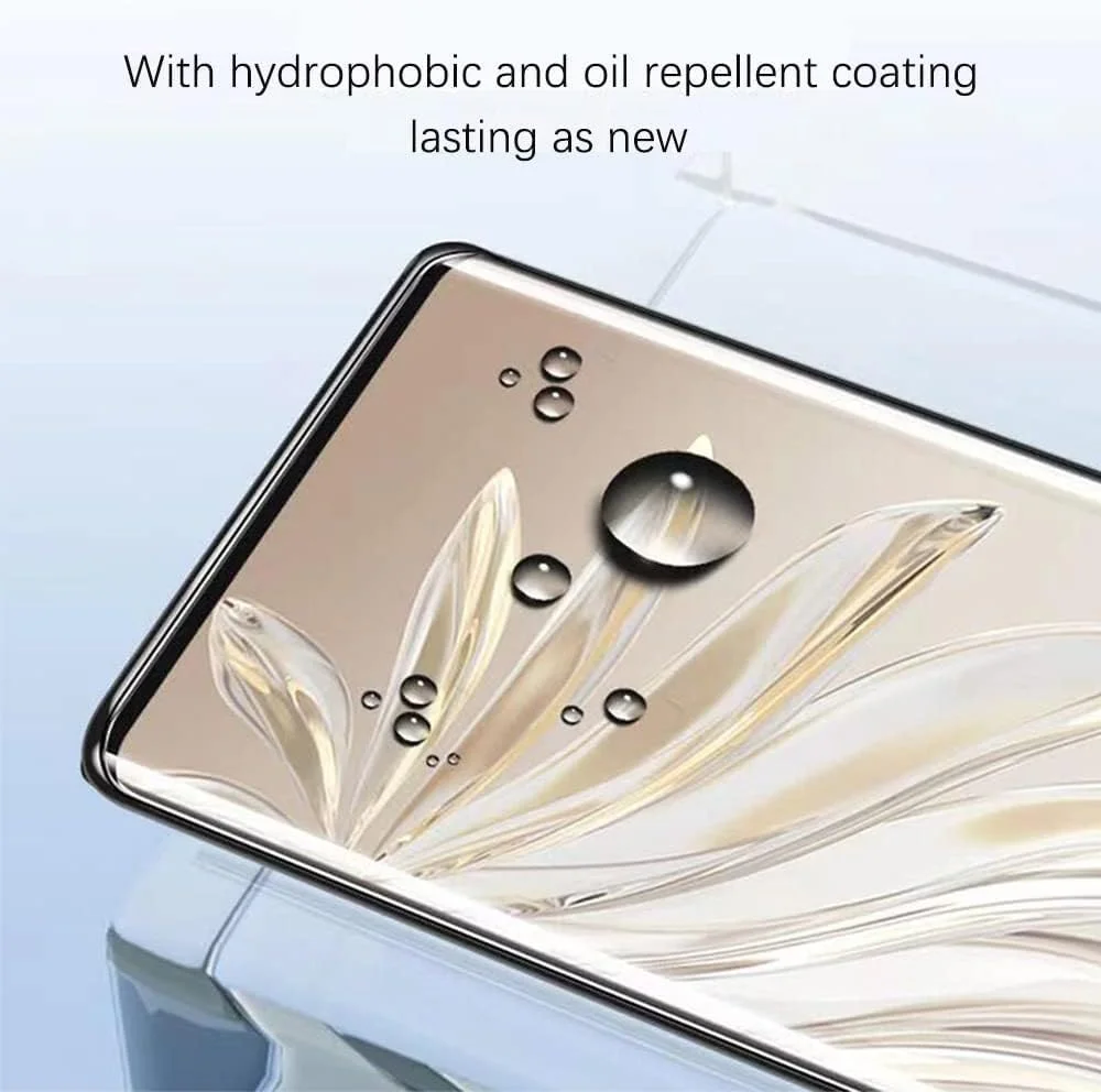 محافظ صفحه نمایش گراتری سازگار با آنر مجیک V3 بسته 2+2 عددی، 2 عدد محافظ صفحه نمایش HD، 2 عدد محافظ لنز شیشه ای حرارت دیده شفاف HD، ضد خش سختی 9H