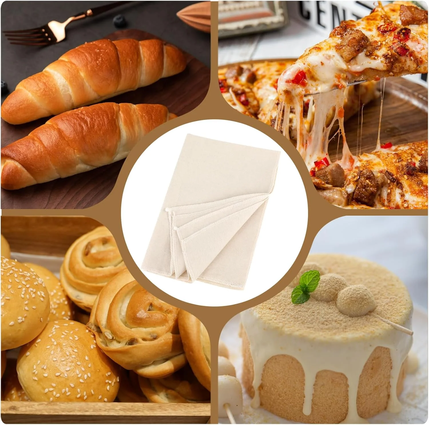 پارچه ضخیم نان برای نان خانگی، 36x45 سانتی متر، روکش پارچه ای ضد آب نان، لوازم پخت نان خمیر ترش قابل استفاده مجدد، پارچه کتانی پخت نان برای ورز دادن خمیر، شیرینی، باگت، کلوچه پارچه ضخیم نان برای نان خانگی، 36x45 سانتی متر، روکش پارچه ای ضد آب نان، لوازم پخت نان خمیر ترش قابل استفاده مجدد، پارچه کتانی پخت نان برای ورز دادن خمیر، شیرینی، باگت، کلوچه