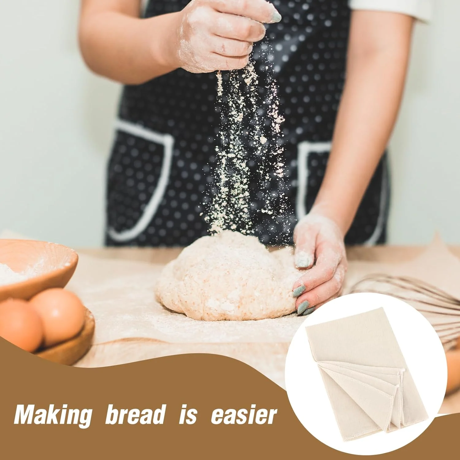 پارچه ضخیم نان برای نان خانگی، 36x45 سانتی متر، روکش پارچه ای ضد آب نان، لوازم پخت نان خمیر ترش قابل استفاده مجدد، پارچه کتانی پخت نان برای ورز دادن خمیر، شیرینی، باگت، کلوچه پارچه ضخیم نان برای نان خانگی، 36x45 سانتی متر، روکش پارچه ای ضد آب نان، لوازم پخت نان خمیر ترش قابل استفاده مجدد، پارچه کتانی پخت نان برای ورز دادن خمیر، شیرینی، باگت، کلوچه