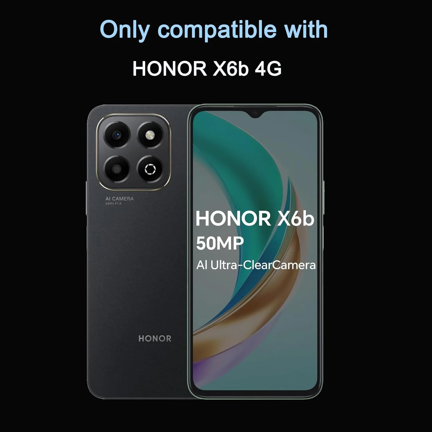 قاب گوشی Wanglaism برای Honor X6B + یک محافظ صفحه نمایش شیشه ای حرارت دیده، کاور گوشی TPU فوق العاده نازک - مشکی قاب گوشی Wanglaism برای Honor X6B + یک محافظ صفحه نمایش شیشه ای حرارت دیده، کاور گوشی TPU فوق العاده نازک - مشکی