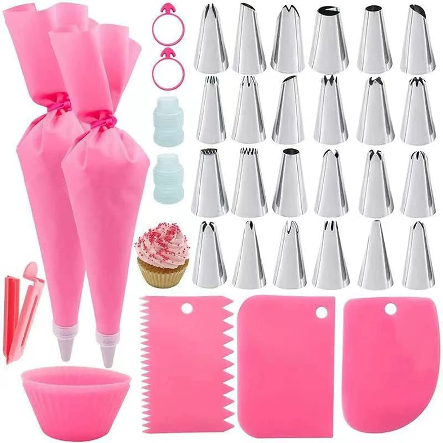GXLONG Piping Bags and Tips Set, Cake Decorating Supplies for Baking with Reusable Pastry Bags and Tips, Standard Converters, Silicone Rings, Cake Decorating Tools for Cookie Icing, Cake, Cupcake GXLONG Piping Bags and Tips Set, Cake Decorating Supplies for Baking with Reusable Pastry Bags and Tips, Standard Converters, Silicone Rings, Cake Decorating Tools for Cookie Icing, Cake, Cupcake