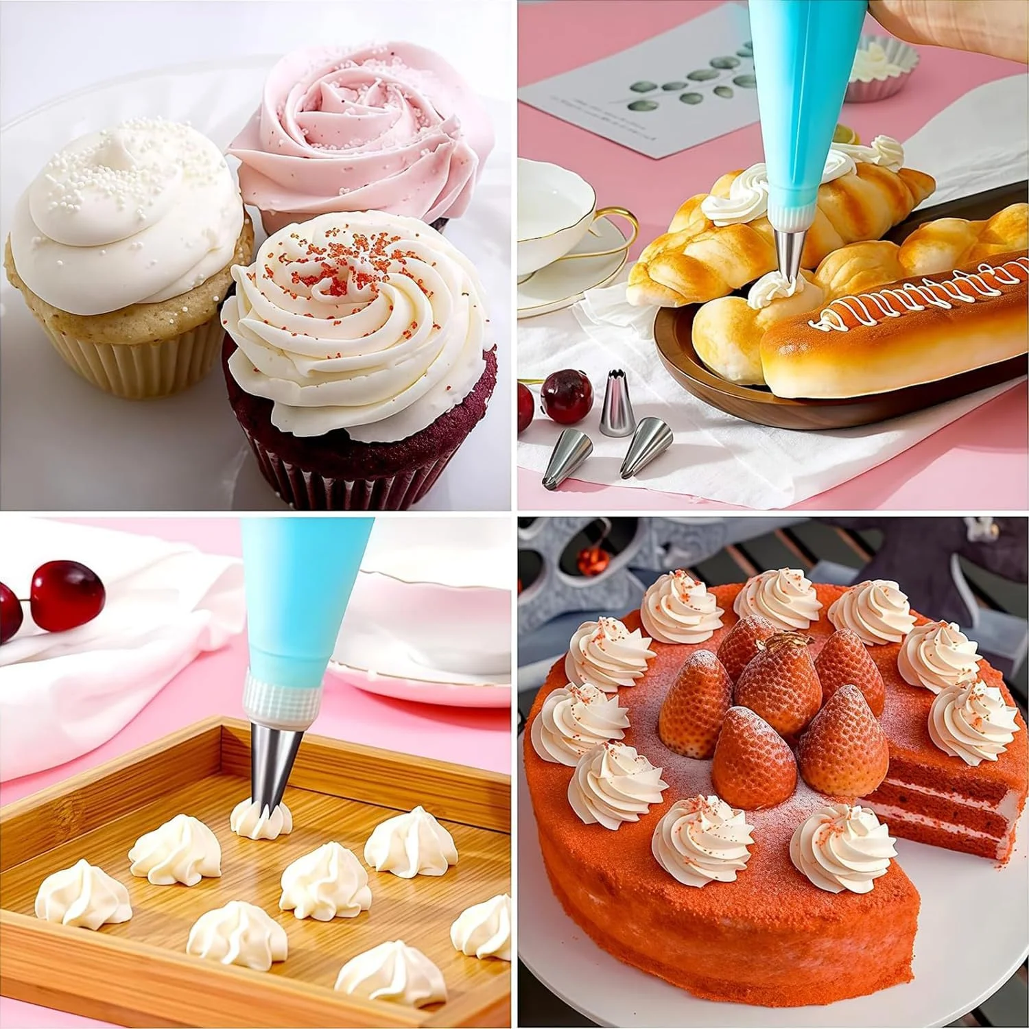 LCHYI® 74pcs Frosting Piping Tips Set, Piping Bag With Nozzles, Stainless Steel With Reusable Icing Piping Bags For Making Pastries, Cakes, Cookies, Beginner Baking Supplies Cake Decorating Tools LCHYI® 74pcs Frosting Piping Tips Set, Piping Bag With Nozzles, Stainless Steel With Reusable Icing Piping Bags For Making Pastries, Cakes, Cookies, Beginner Baking Supplies Cake Decorating Tools