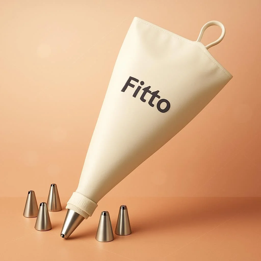 کیسه قیف خامه کشی FITTO Bake A Wish – 31x17 سانتی متر کیسه شیرینی پزی سیلیکونی قابل استفاده مجدد با نازل های تزئینی کیسه قیف خامه کشی FITTO Bake A Wish – 31x17 سانتی متر کیسه شیرینی پزی سیلیکونی قابل استفاده مجدد با نازل های تزئینی