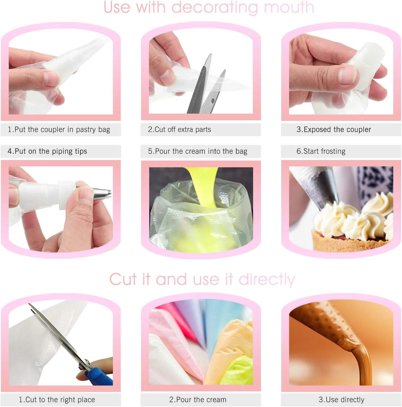 کیسه قیف یکبار مصرف FantasyDay، بسته 100 عددی 50 سانتی متری، کیسه شیرینی پزی یکبار مصرف بسیار ضخیم برای تزئین کیک و کاپ کیک - کیسه شیرینی پزی ضد ترکیدگی برای خامه، آیسینگ، فراستینگ، آبنبات و لوازم تزئین کیک کیسه قیف یکبار مصرف FantasyDay، بسته 100 عددی 50 سانتی متری، کیسه شیرینی پزی یکبار مصرف بسیار ضخیم برای تزئین کیک و کاپ کیک - کیسه شیرینی پزی ضد ترکیدگی برای خامه، آیسینگ، فراستینگ، آبنبات و لوازم تزئین کیک