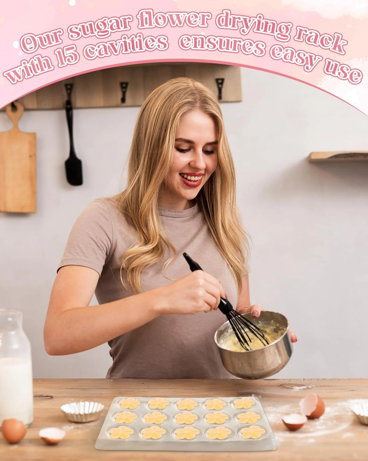 قالب خشک کن گل شکری EORTA، بسته 2 عددی/30 حفره، سینی شکل دهی فوندانت، ابزار پخت و پز تزئین کیک پلاستیکی برای کاردستی شکر، خمیر لثه، شکلات، شفاف، 23 در 14 سانتیمتر قالب خشک کن گل شکری EORTA، بسته 2 عددی/30 حفره، سینی شکل دهی فوندانت، ابزار پخت و پز تزئین کیک پلاستیکی برای کاردستی شکر، خمیر لثه، شکلات، شفاف، 23 در 14 سانتیمتر