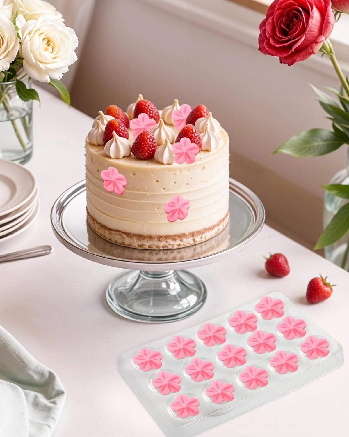 قالب خشک کن گل شکری EORTA، 2 بسته/30 حفره، سینی شکل دهی فوندانت، ابزار پخت و پز تزئین کیک پلاستیکی برای کاردستی شکر، خمیر لثه، شکلات، شفاف 23x14 سانتی متر قالب خشک کن گل شکری EORTA، 2 بسته/30 حفره، سینی شکل دهی فوندانت، ابزار پخت و پز تزئین کیک پلاستیکی برای کاردستی شکر، خمیر لثه، شکلات، شفاف 23x14 سانتی متر