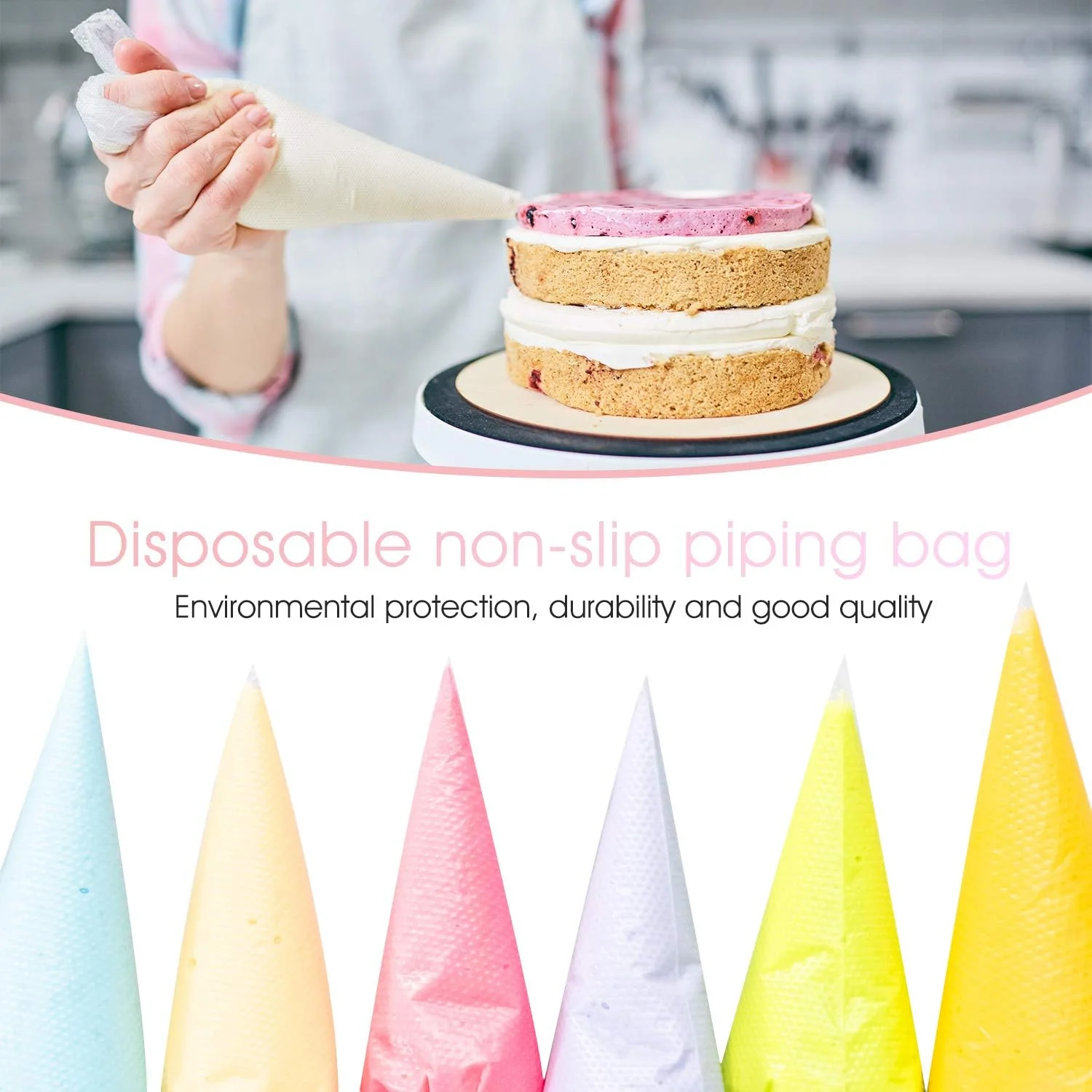 کیسه قیف یکبار مصرف FantasyDay، بسته 100 عددی 20 اینچی، کیسه شیرینی پزی یکبار مصرف بسیار ضخیم برای تزئین کیک و کاپ کیک - کیسه شیرینی پزی ضد ترکیدگی برای خامه، آیسینگ، فراستینگ، آبنبات و لوازم تزئین کیک کیسه قیف یکبار مصرف FantasyDay، بسته 100 عددی 20 اینچی، کیسه شیرینی پزی یکبار مصرف بسیار ضخیم برای تزئین کیک و کاپ کیک - کیسه شیرینی پزی ضد ترکیدگی برای خامه، آیسینگ، فراستینگ، آبنبات و لوازم تزئین کیک