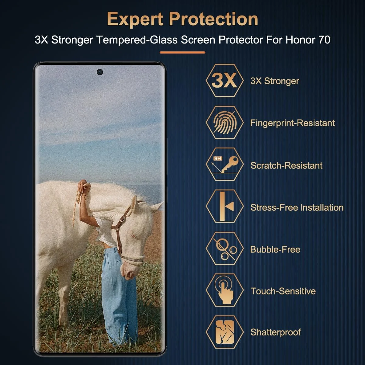 محافظ صفحه نمایش Supershieldz برای گوشی Honor 70 5G، فیلم شیشه ای حرارت دیده، محافظ های پوشش کامل منحنی سه بعدی برای Honor 70، حساس به لمس، ضد خش، بدون حباب، Ultra HD - بسته 2 عددی محافظ صفحه نمایش Supershieldz برای گوشی Honor 70 5G، فیلم شیشه ای حرارت دیده، محافظ های پوشش کامل منحنی سه بعدی برای Honor 70، حساس به لمس، ضد خش، بدون حباب، Ultra HD - بسته 2 عددی