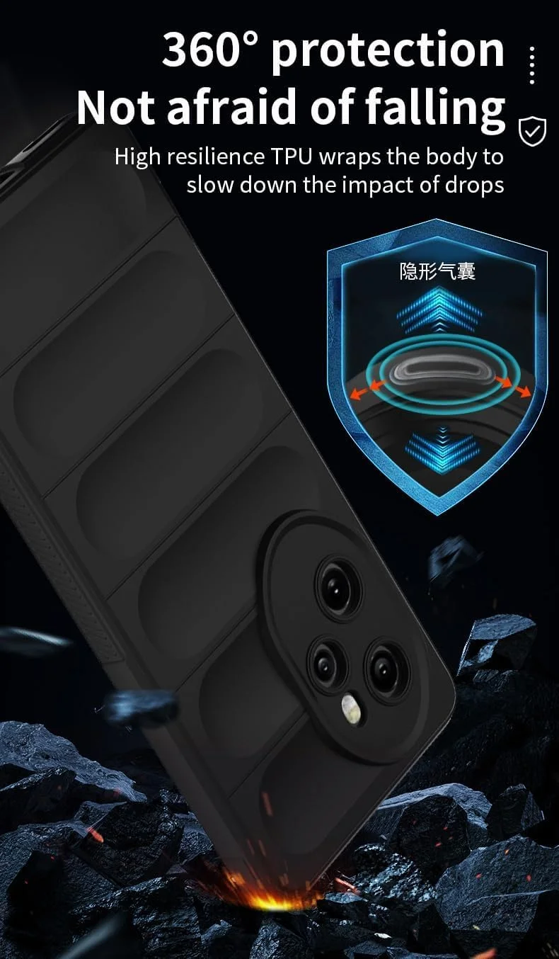 کاور محافظ گوشی GMUJIAO سازگار با گوشی Honor 100 Pro 5G، ضد لغزش، ضد ضربه، ضد خش، همراه با 2 محافظ صفحه نمایش شیشه ای حرارت دیده - قرمز