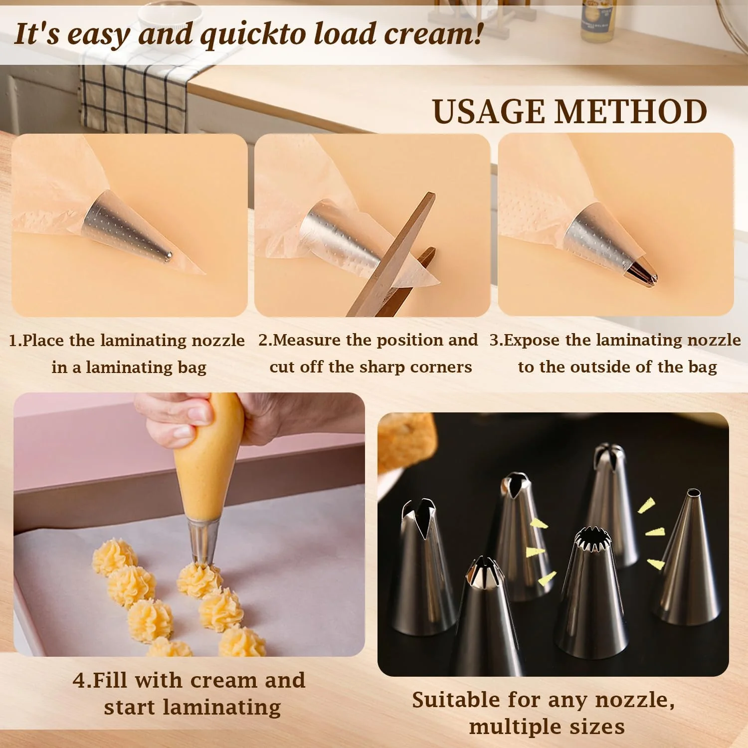 کیسه شیرینی پزی یکبار مصرف ضخیم EKIND، کیسه های قیف خامه کشی 16 اینچی ضد ترکیدگی برای تزئین کیک، دسر، بیسکویت، شیرینی (50 عدد)