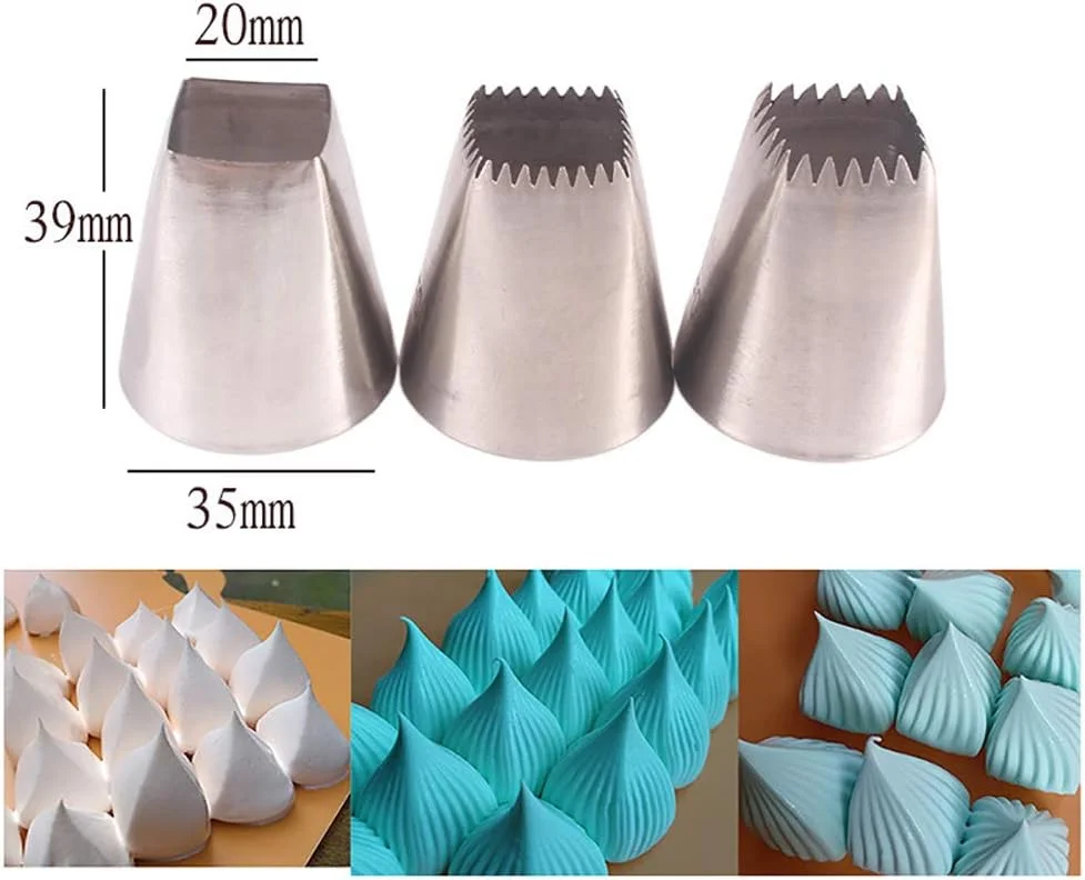 ۶ عدد ماسوره استیل مربع شکل برای خامه کشی و تزیین کیک و شیرینی