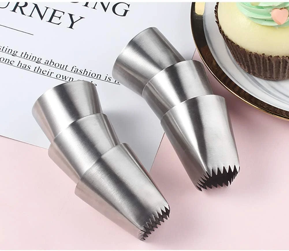 ۶ عدد ماسوره استیل مربع شکل برای خامه کشی و تزیین کیک و شیرینی