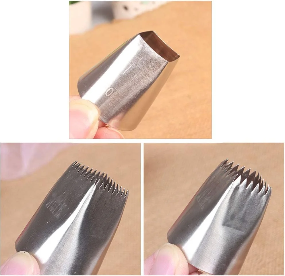 ۶ عدد ماسوره استیل مربع شکل برای خامه کشی و تزیین کیک و شیرینی