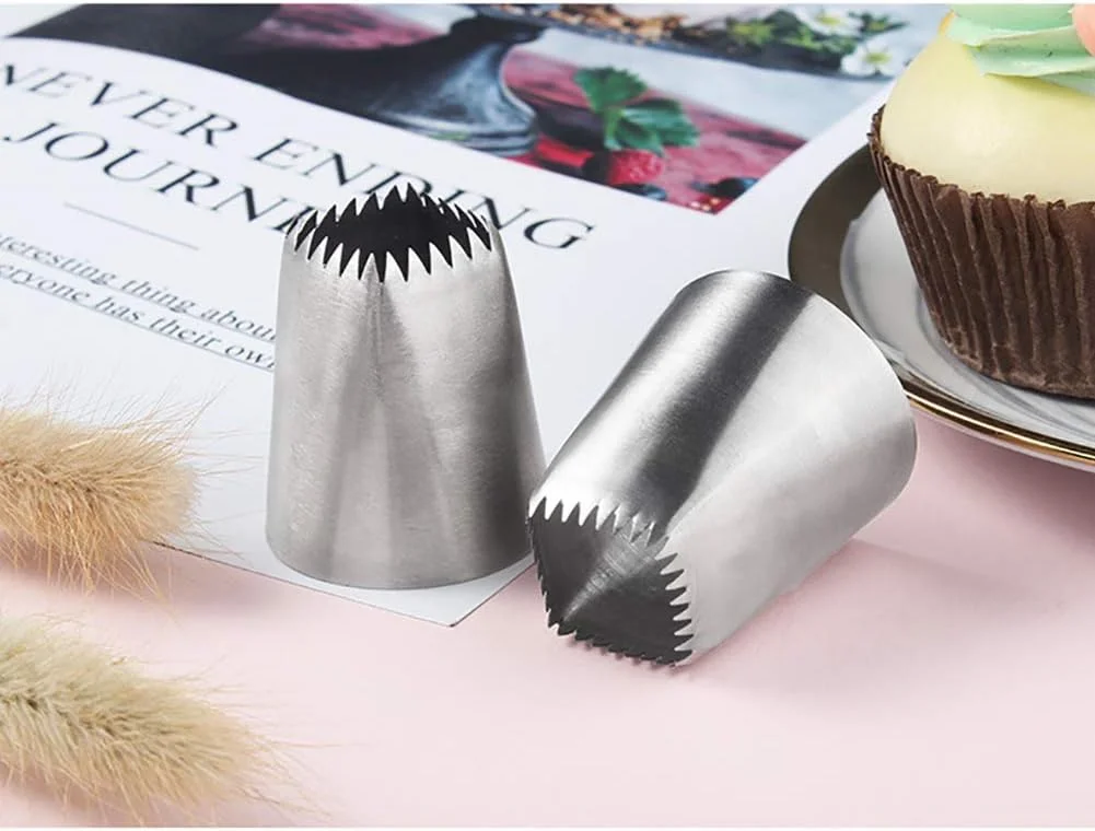 ۶ عدد ماسوره استیل مربع شکل برای خامه کشی و تزیین کیک و شیرینی