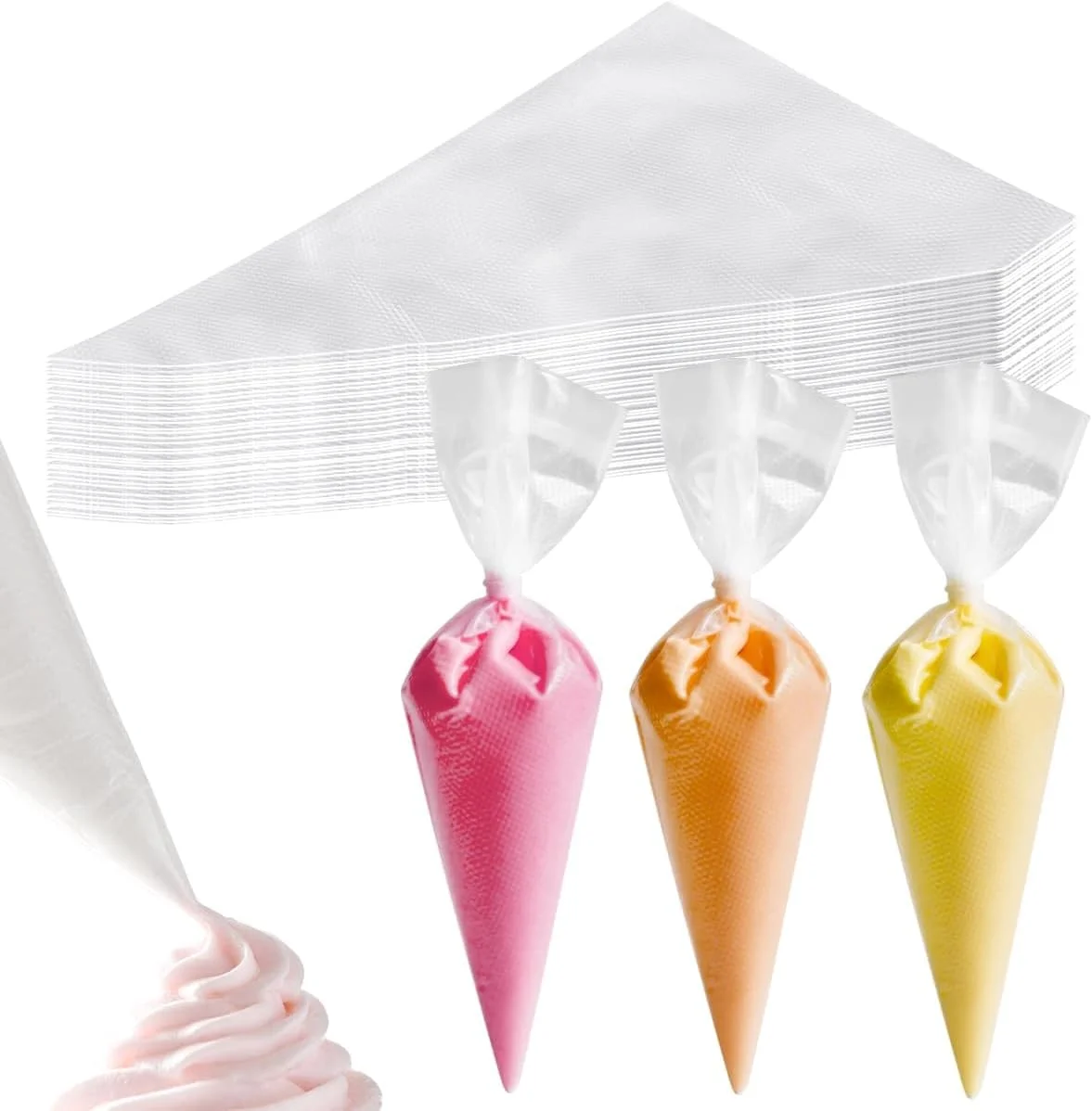 کیسه های قیف یکبار مصرف 12 اینچی DLOnline 200 عددی، کیسه های قیف برای خامه کشی، کیسه های شیرینی پزی ضخیم شده، ضد لغزش و ضد ترکیدگی برای تمام اندازه های نوک، اتصال دهنده ها و کیت های لوازم شیرینی پزی و پخت کلوچه کیسه های قیف یکبار مصرف 12 اینچی DLOnline 200 عددی، کیسه های قیف برای خامه کشی، کیسه های شیرینی پزی ضخیم شده، ضد لغزش و ضد ترکیدگی برای تمام اندازه های نوک، اتصال دهنده ها و کیت های لوازم شیرینی پزی و پخت کلوچه