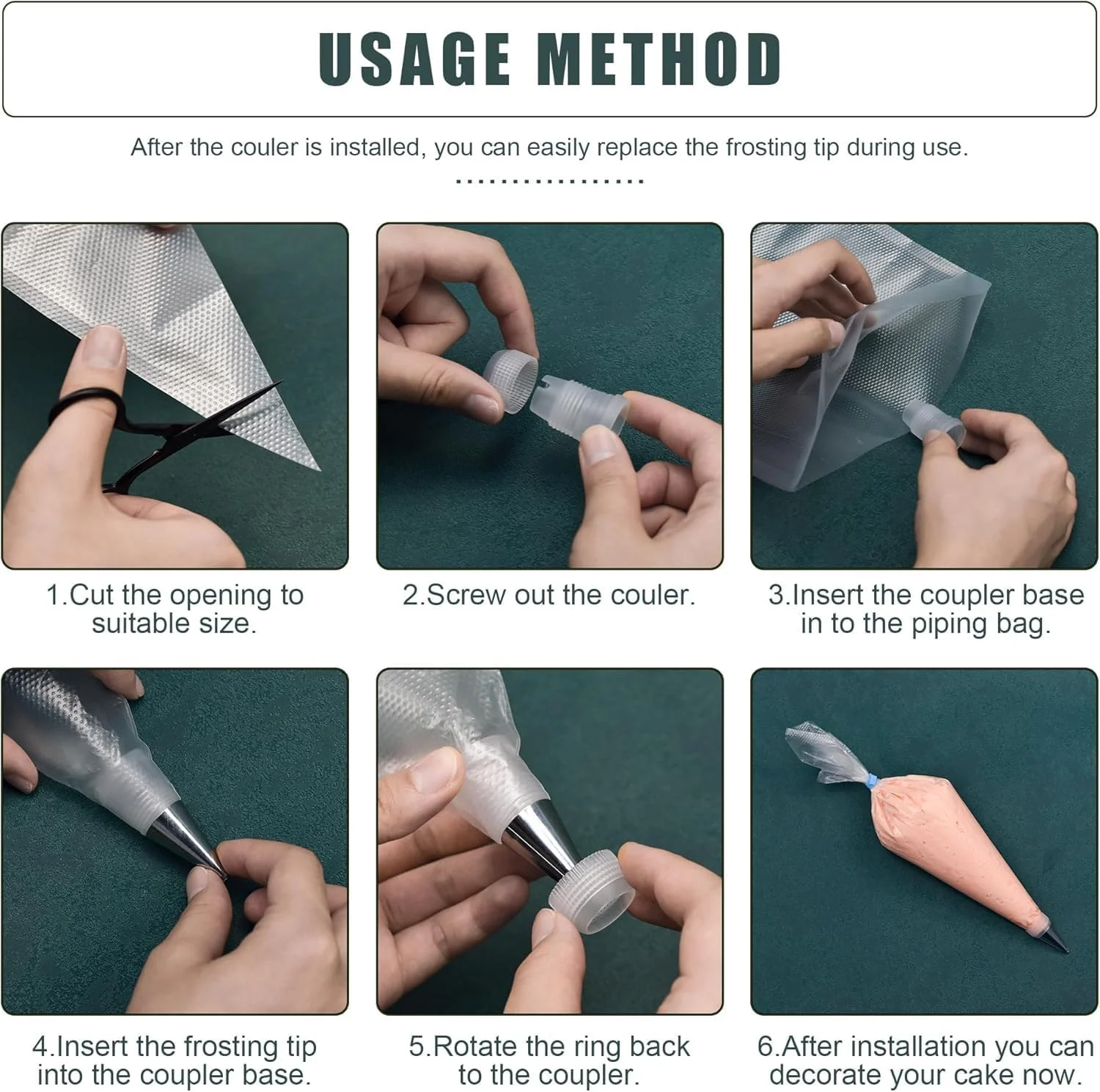 ست کیسه و ماسوره شیرینی پزی، 100 عدد کیسه شیرینی پزی 12 اینچی، کیسه های آیسینگ یکبار مصرف برای لوازم کیت تزئین کیک با 1 کیسه شیرینی پزی قابل استفاده مجدد، 1 اتصال دهنده، 12 ماسوره فراستینگ، 2 بست کیسه، 3 کاردک کیک