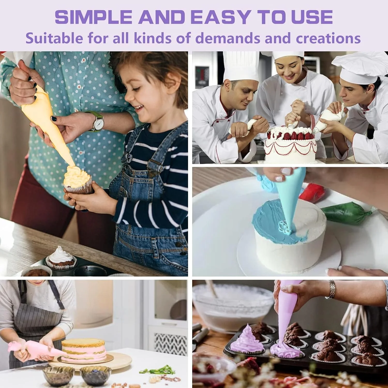 ست 100 عددی کیسه و ماسوره قنادی، کیسه های شیرینی پزی یکبار مصرف، لوازم کیت تزئین کیک، کیسه های آیسینگ یکبار مصرف، 6 ماسوره فراستینگ، 2 کوپلر، 2 بست کیسه، برای تزئین کیک و کلوچه