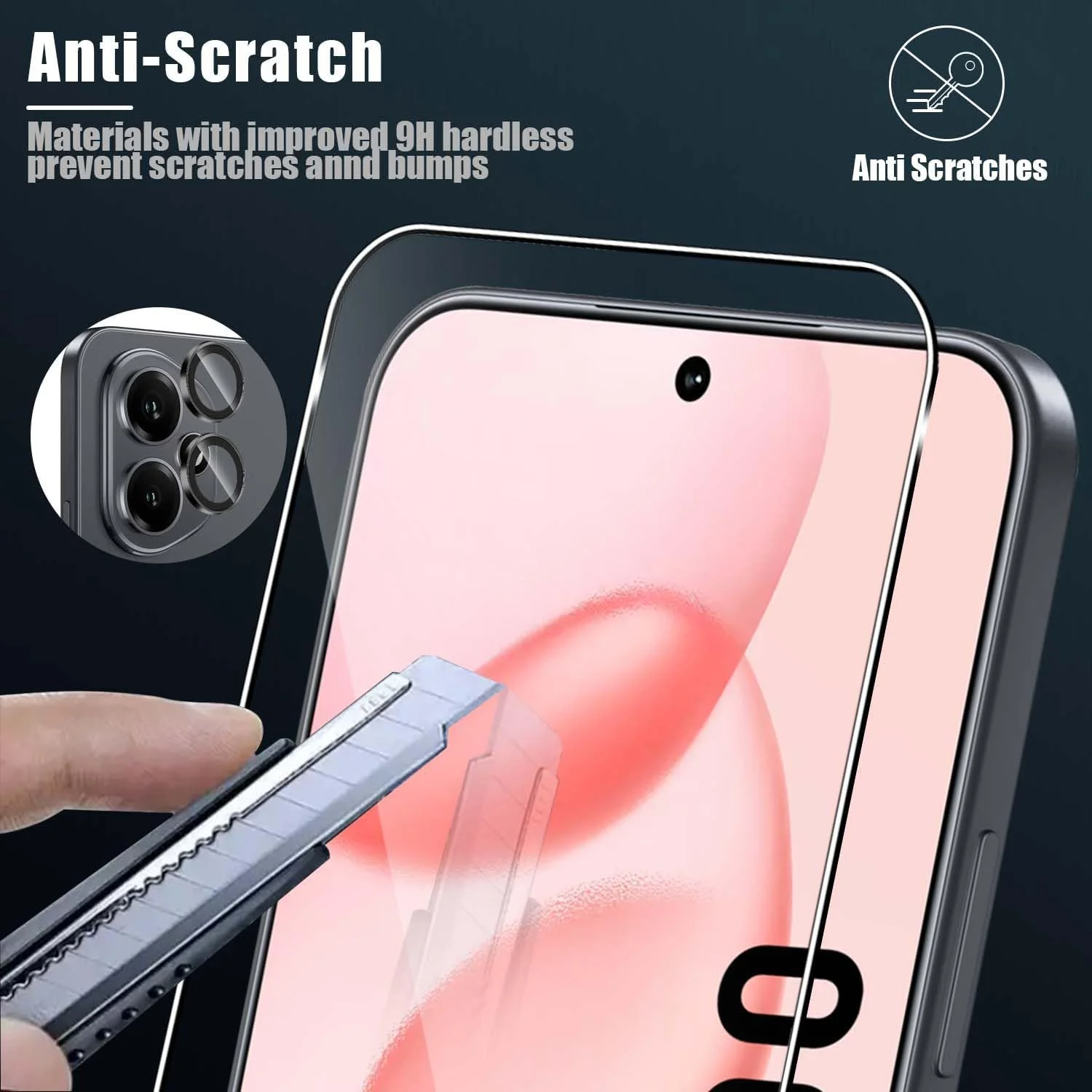 محافظ صفحه نمایش شیشه ای هولیلو برای گوشی آنر 400 5G [2+1 عدد]، سختی 9H، ضد خش، بدون حباب