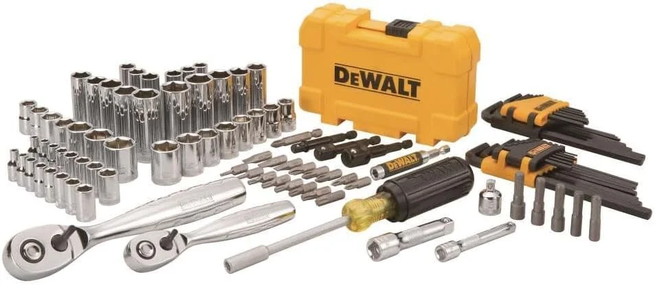 جعبه ابزار و مجموعه بکس مکانیکی Dewalt، درایو 1/4 و 3/8 اینچ، SAE، 108 قطعه (Dwmt73801)