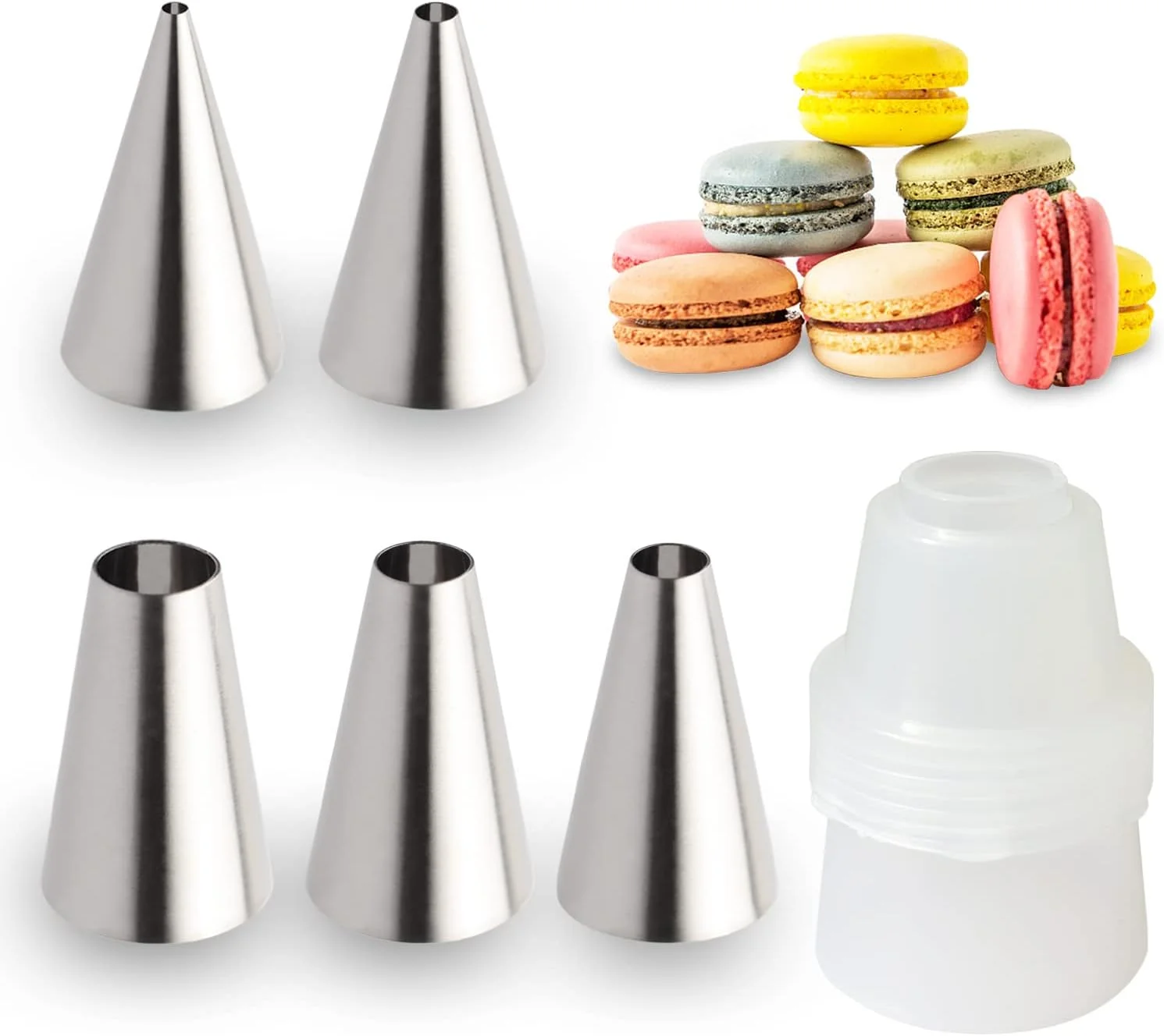 مجموعه 5 عددی ماسوره گرد بزرگ DEROWER با رابط های قابل استفاده مجدد، ماسوره های شیرینی پزی استیل ضد زنگ برای فوندانت شیرینی، لوازم تزئین کیک، مجموعه ابزار پخت (بزرگ) مجموعه 5 عددی ماسوره گرد بزرگ DEROWER با رابط های قابل استفاده مجدد، ماسوره های شیرینی پزی استیل ضد زنگ برای فوندانت شیرینی، لوازم تزئین کیک، مجموعه ابزار پخت (بزرگ)