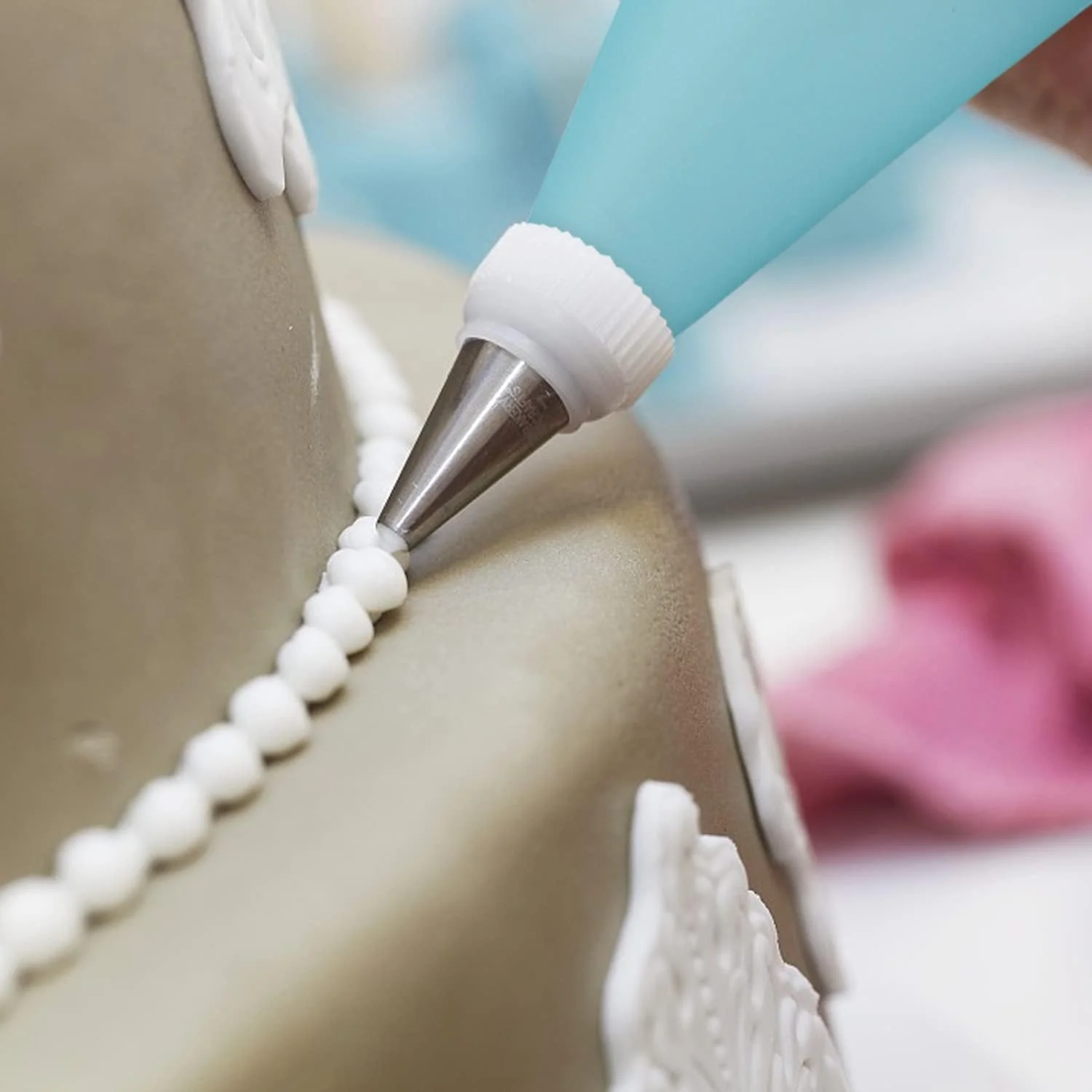 مجموعه 5 عددی ماسوره گرد بزرگ DEROWER با رابط های قابل استفاده مجدد، ماسوره های شیرینی پزی استیل ضد زنگ برای فوندانت شیرینی، لوازم تزئین کیک، مجموعه ابزار پخت (بزرگ)