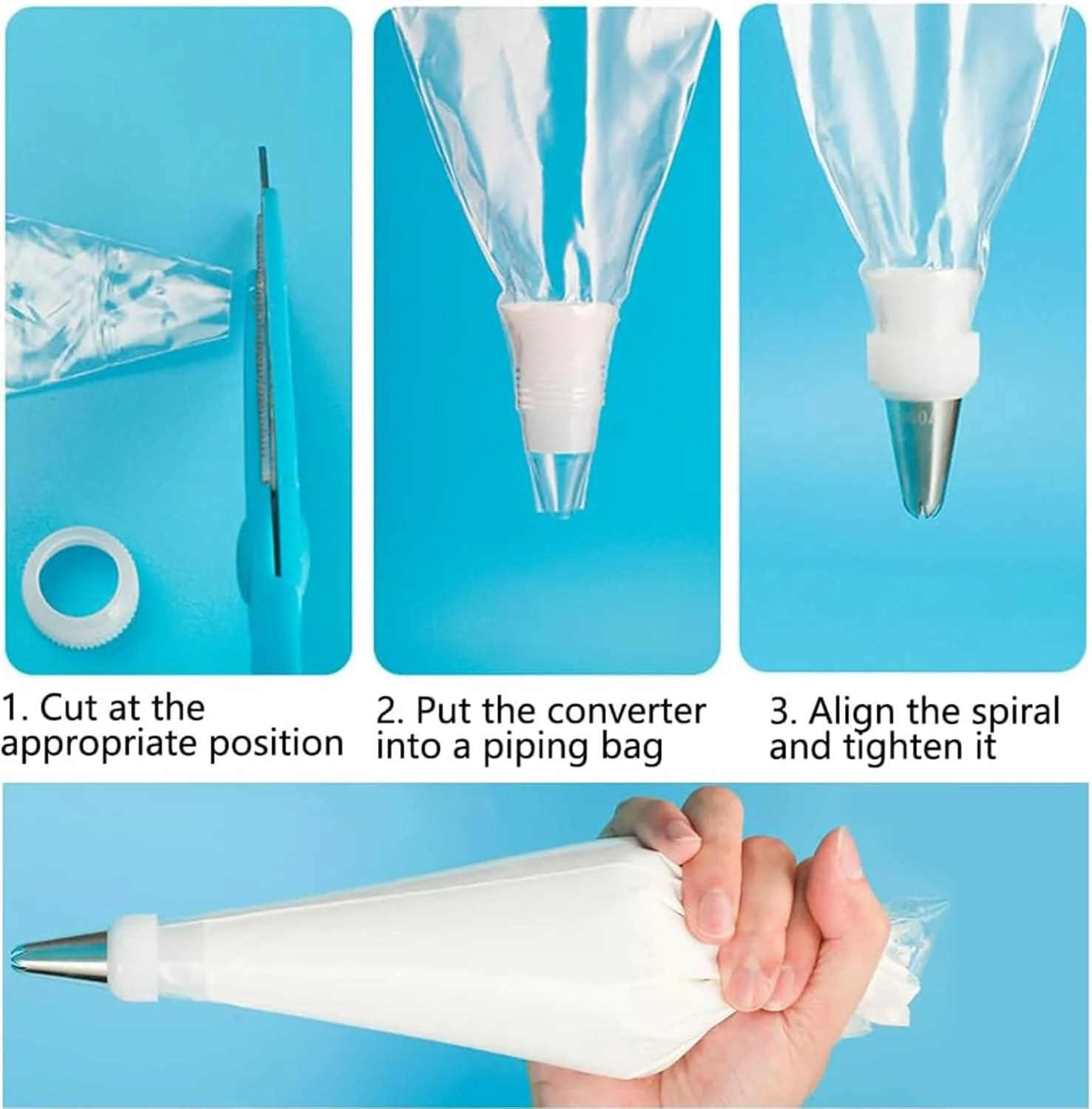 کیسه های قیف یکبار مصرف، 200 عدد کیسه شیرینی پزی، مجموعه کیسه های قیف و سر قیف، کیسه های شیرینی پزی با 2 عدد بست کیسه آیسینگ، 1 عدد اتصال دهنده، 6 عدد سر ماسوره برای تزئین کیک و شیرینی کیسه های قیف یکبار مصرف، 200 عدد کیسه شیرینی پزی، مجموعه کیسه های قیف و سر قیف، کیسه های شیرینی پزی با 2 عدد بست کیسه آیسینگ، 1 عدد اتصال دهنده، 6 عدد سر ماسوره برای تزئین کیک و شیرینی