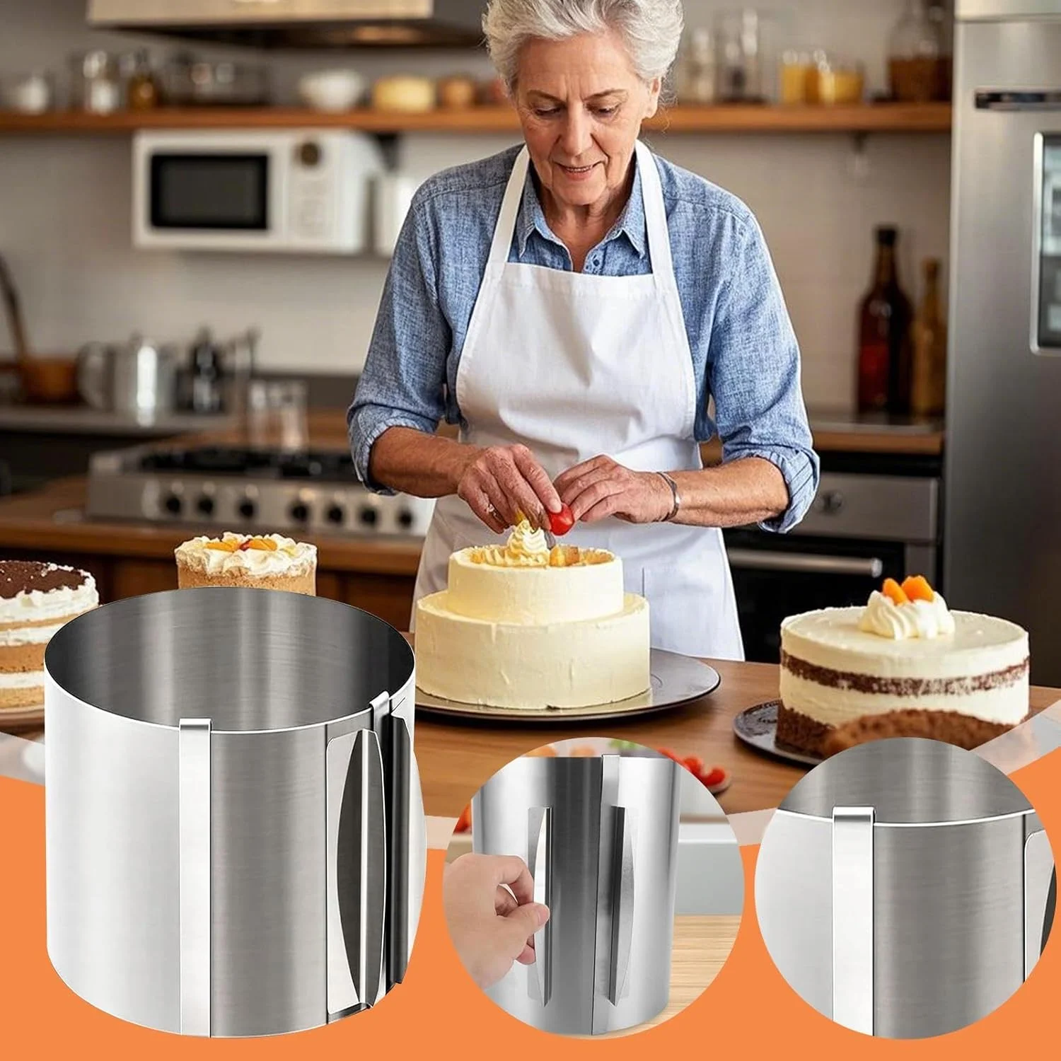 حلقه های کیک برای پخت و پز، قالب کیک گرد به قطر 16-30 سانتی متر، لوازم قاب شیرینی پزی، ابزار تزئین، لوازم جانبی پخت دسر برای تزئین دسرها حلقه های کیک برای پخت و پز، قالب کیک گرد به قطر 16-30 سانتی متر، لوازم قاب شیرینی پزی، ابزار تزئین، لوازم جانبی پخت دسر برای تزئین دسرها