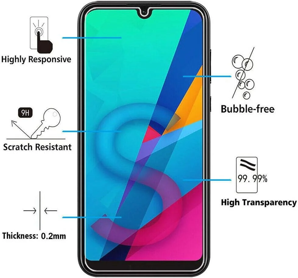 بسته 3 عددی محافظ صفحه نمایش شیشه ای حرارت دیده MIBQM، برای گوشی های هوآوی Honor 8s 8a pro 8c 8x 8، فیلم محافظ صفحه نمایش شیشه ای برای Honor 8S