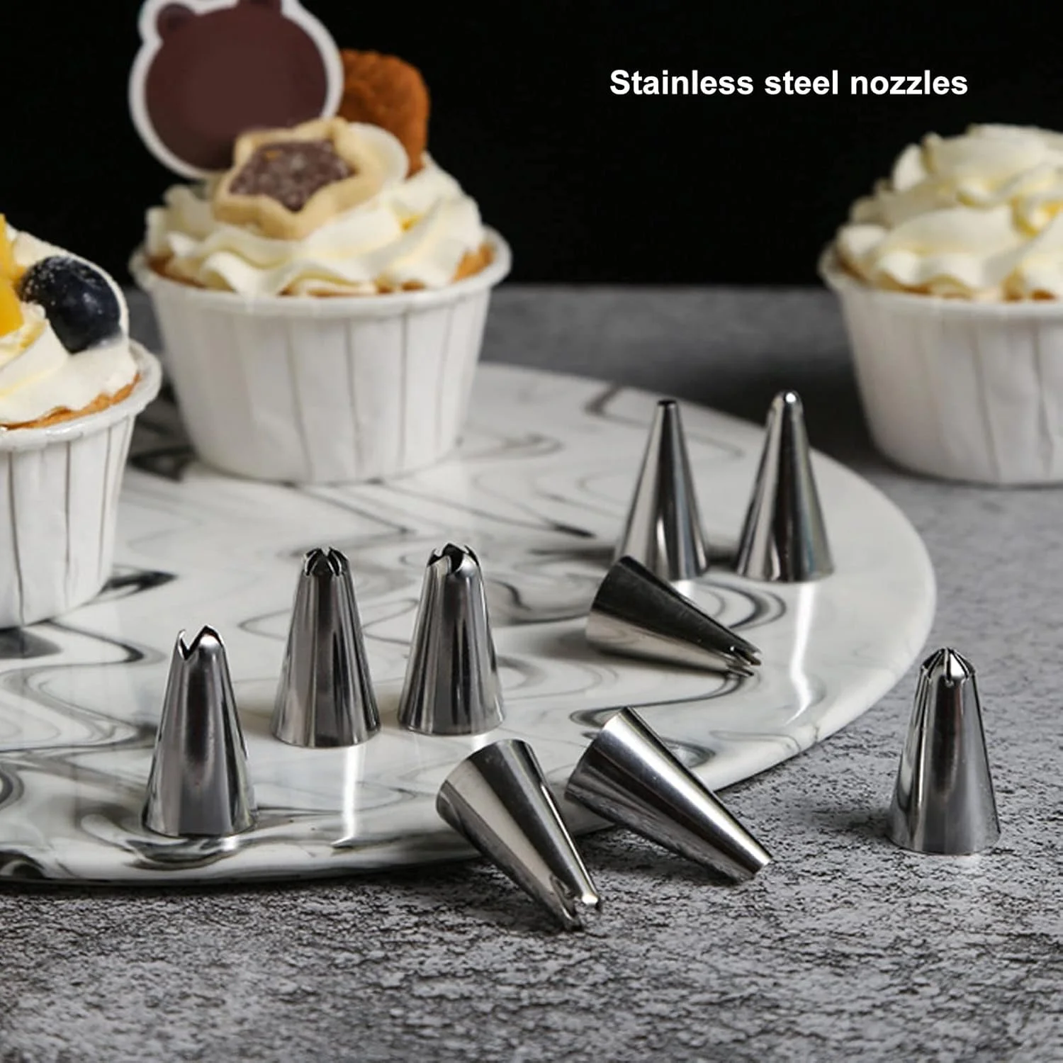 ست 8 تکه لوازم تزئین کیک شامل ماسوره های استیل ضد زنگ، کیسه خامه قنادی، نازل های ضد خوردگی و ابزار تزئین کیک (آبی) ست 8 تکه لوازم تزئین کیک شامل ماسوره های استیل ضد زنگ، کیسه خامه قنادی، نازل های ضد خوردگی و ابزار تزئین کیک (آبی)