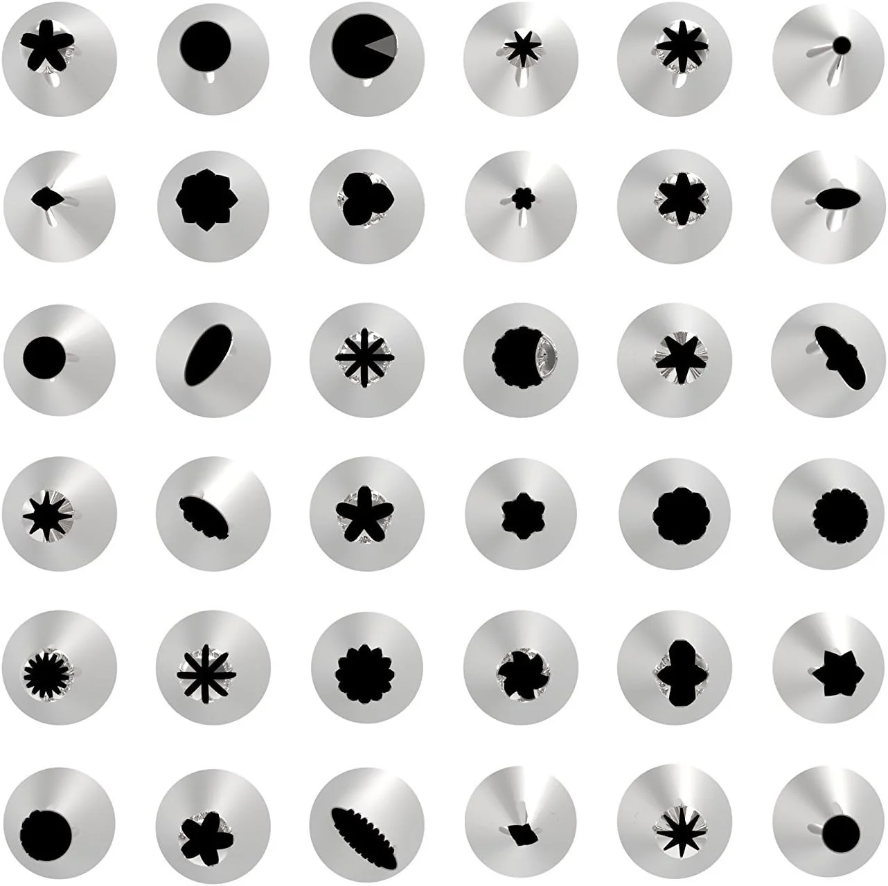 ست 72 عددی نازل قیف زن، کیت لوازم تزیین کیک، نوک نازل استیل ضد زنگ با کیسه شیرینی خامه ای، استر و آداپتور، لوازم پخت کیک DIY، شیرینی پزی، تزیین دسر #7