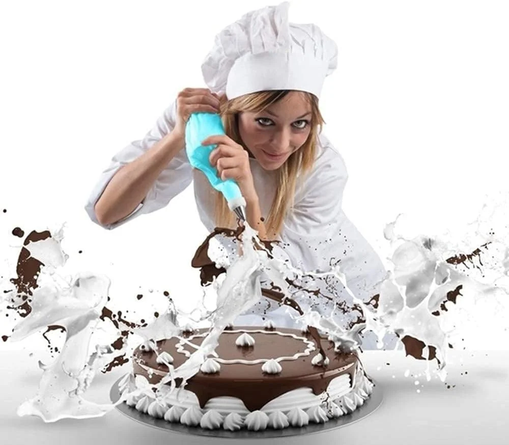 لوازم تزیین کیک، 22 تکه ابزار پخت استیل ضد زنگ شامل قیف های ماسوره و کیسه های شیرینی پزی به همراه برس تمیز کننده لوازم تزیین کیک، 22 تکه ابزار پخت استیل ضد زنگ شامل قیف های ماسوره و کیسه های شیرینی پزی به همراه برس تمیز کننده