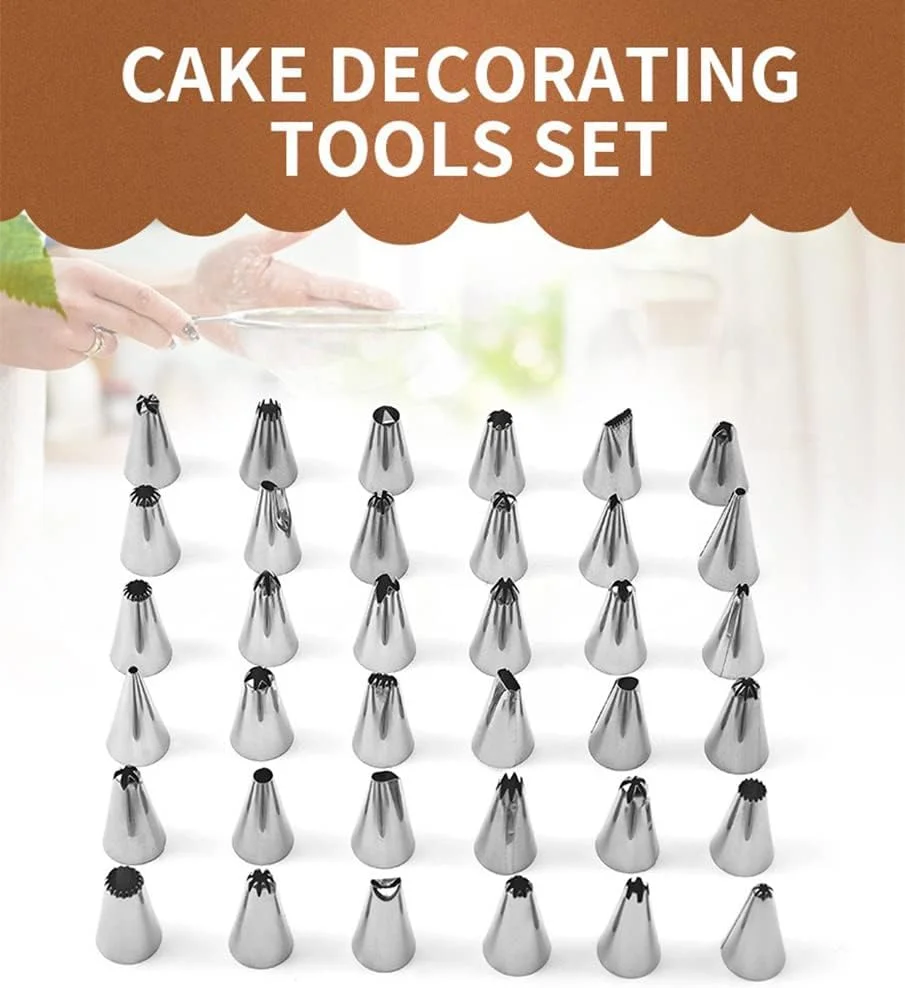 کیت ابزار تزئین کیک DUUKOA شامل نازل های استیل، قالب شکلات و لوازم پخت و پز، ابزار مجسمه سازی کیک کیت ابزار تزئین کیک DUUKOA شامل نازل های استیل، قالب شکلات و لوازم پخت و پز، ابزار مجسمه سازی کیک