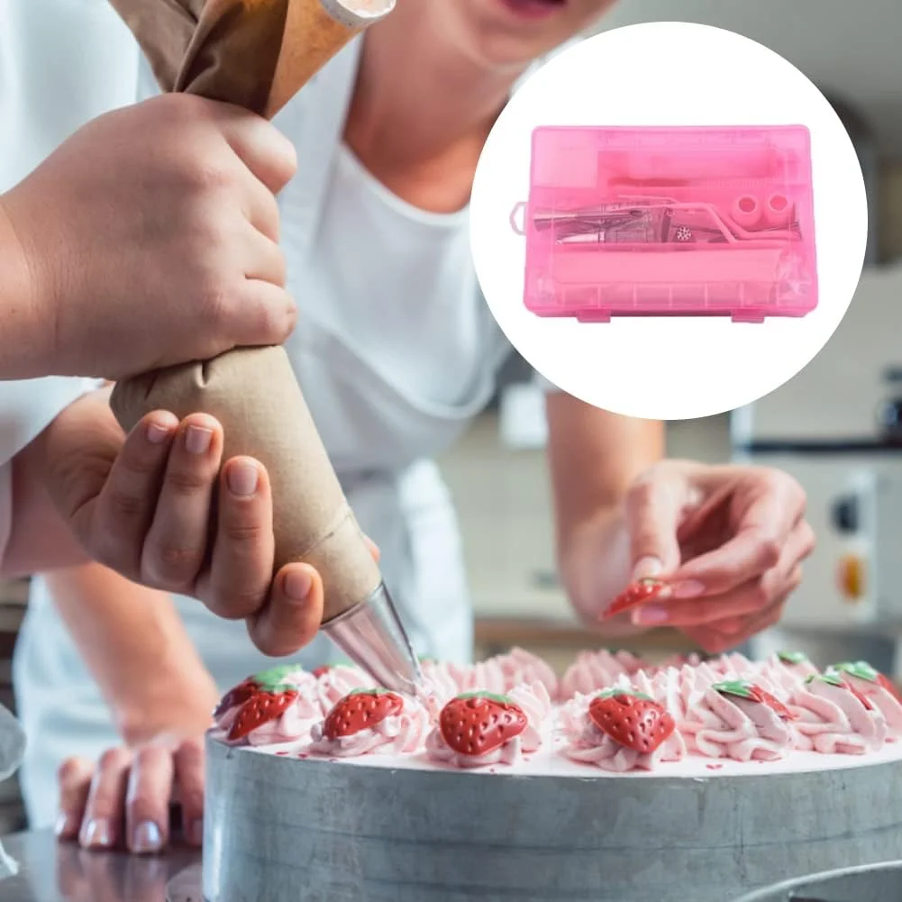 ست لوازم تزیین کیک شامل ماسوره های قیف خامه زن، ابزار شیرینی پزی و لوازم تزیین کیک و کلوچه، 34 تکه