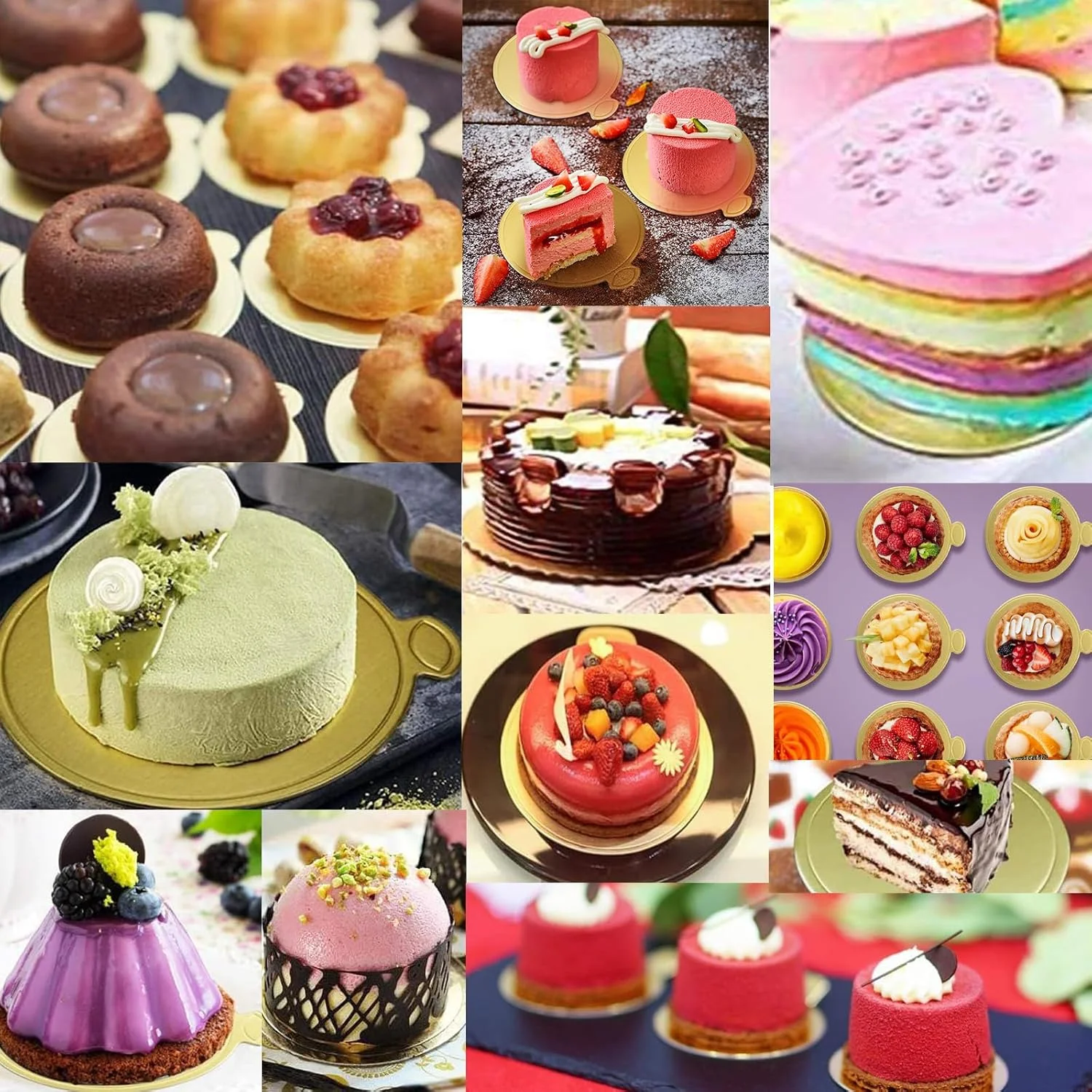 100 عدد تخته کیک مینی طلایی 9 سانتی متری، پایه عالی برای موس و کاپ کیک، روکش براق و زیبا برای تزئین شیرینی، لوازم پخت شیک برای استفاده خانگی و حرفه ای 100 عدد تخته کیک مینی طلایی 9 سانتی متری، پایه عالی برای موس و کاپ کیک، روکش براق و زیبا برای تزئین شیرینی، لوازم پخت شیک برای استفاده خانگی و حرفه ای