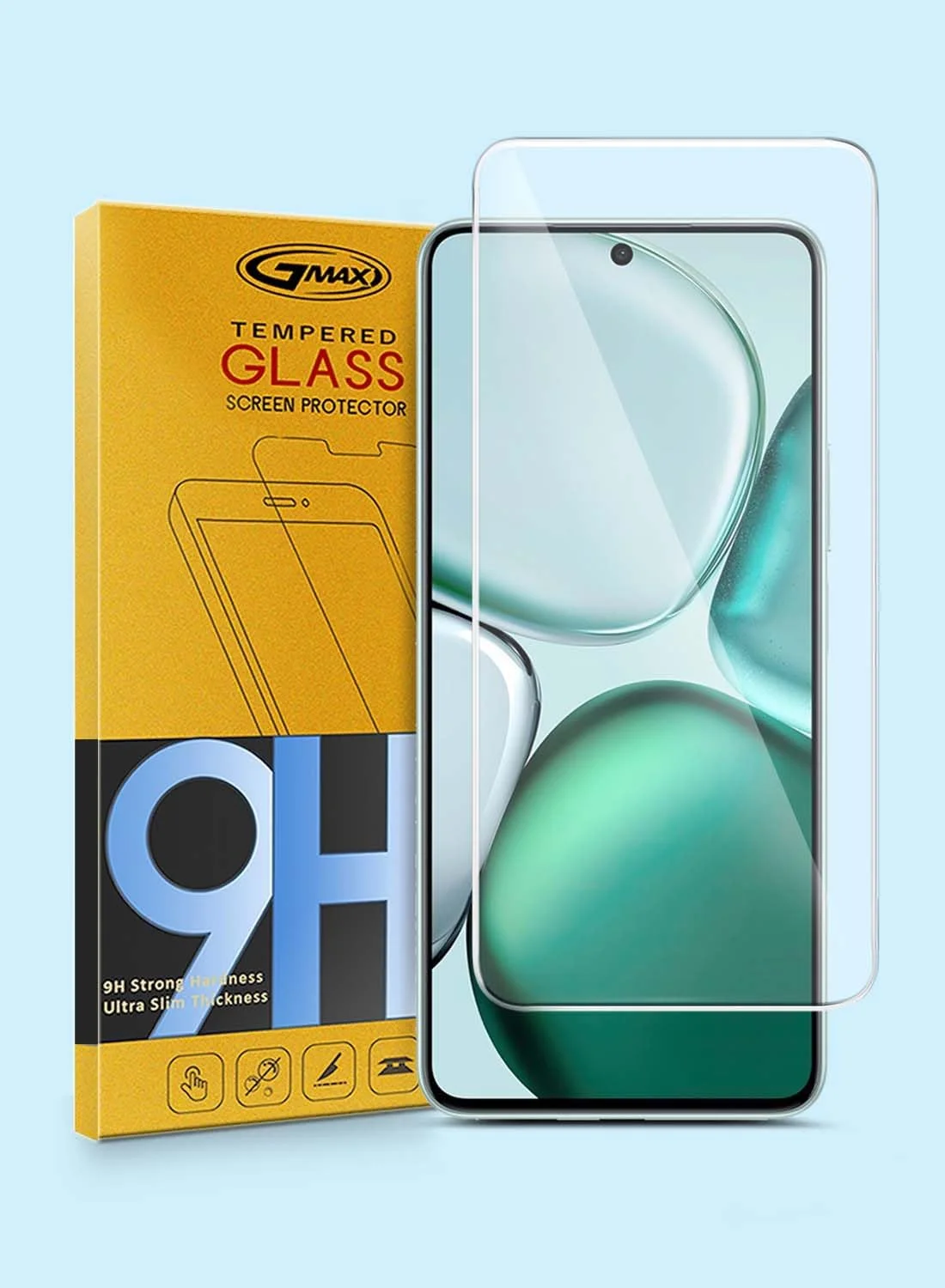 محافظ صفحه نمایش گوشی آنر X9c Smart 5G مدل 2024 (سری GMAX Premium لبه های منحنی شیشه حرارت دیده 9H 2.5D - شفاف)