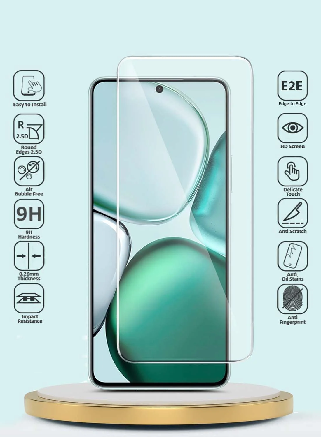 محافظ صفحه نمایش گوشی آنر X9c Smart 5G مدل 2024 (سری GMAX Premium لبه های منحنی شیشه حرارت دیده 9H 2.5D - شفاف)