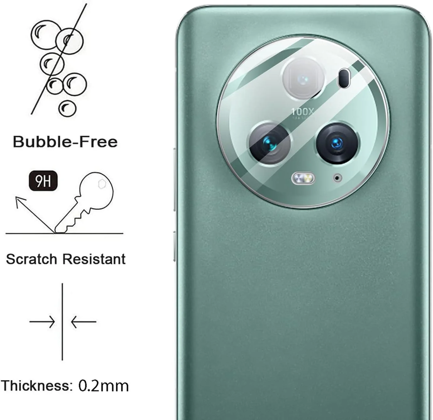 محافظ لنز دوربین سوپر اسلیم GIOPUEY (چهار عددی) سازگار با گوشی آنر مجیک 5 پرو، شیشه حرارت دیده HD مقاوم در برابر خط و خش، محافظت از دوربین گوشی آنر مجیک 5 پرو