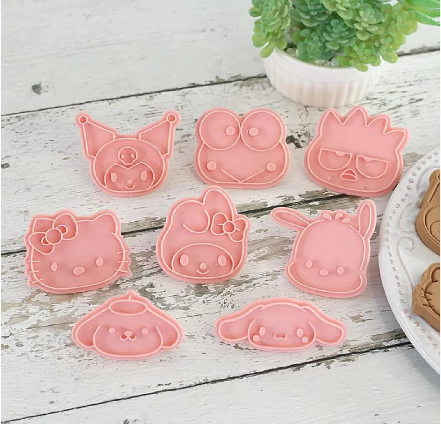 ست قالب کوکی گربه کیتی بامزه، ست 8 عددی قالب کوکی کارتونی برجسته، کیک پزی خودتان انجام دهید، شکر، شیرینی، لوازم پخت (شامل کاغذ روغنی)